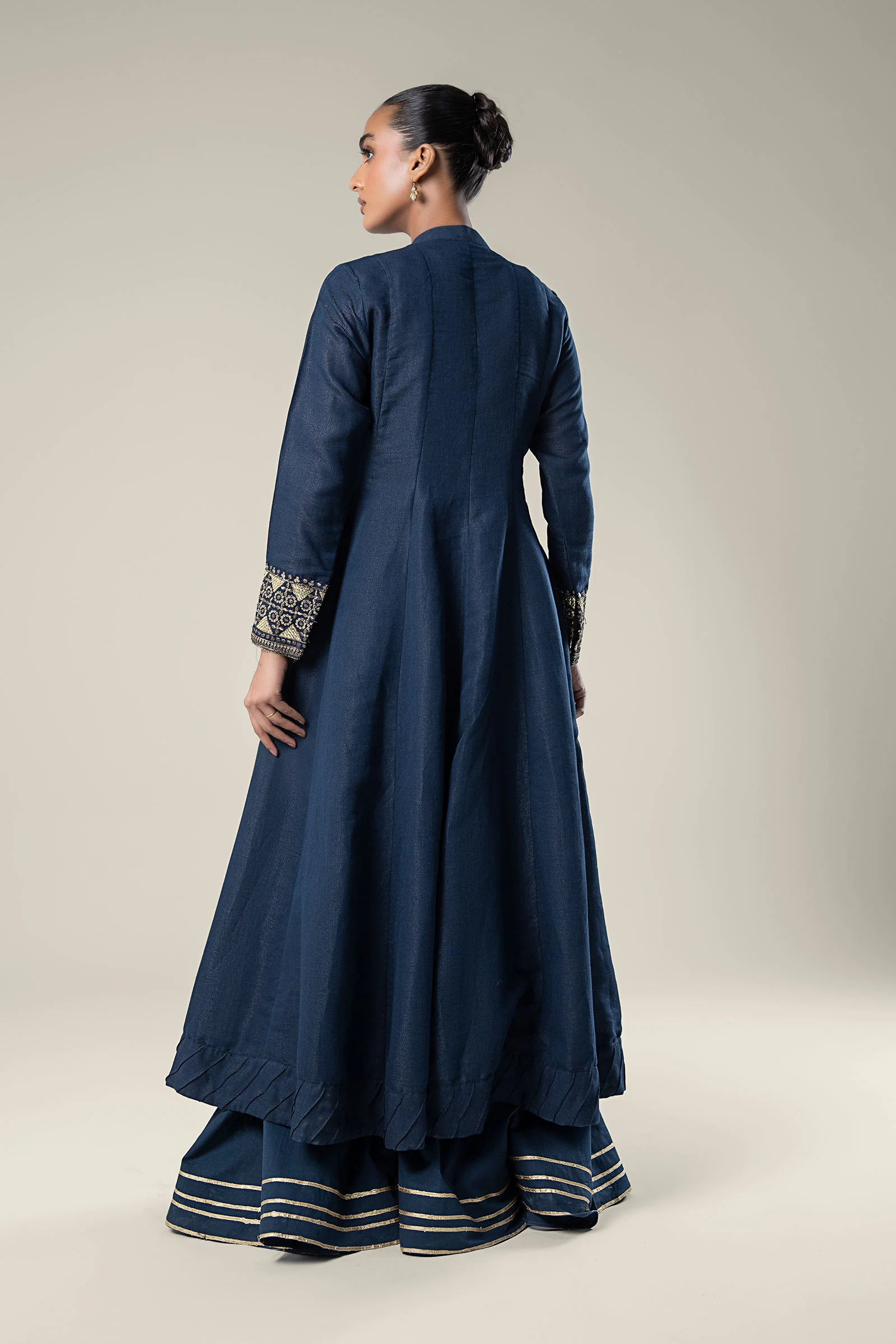 Embroidered Shimmer Silk Pishwas - Image 6