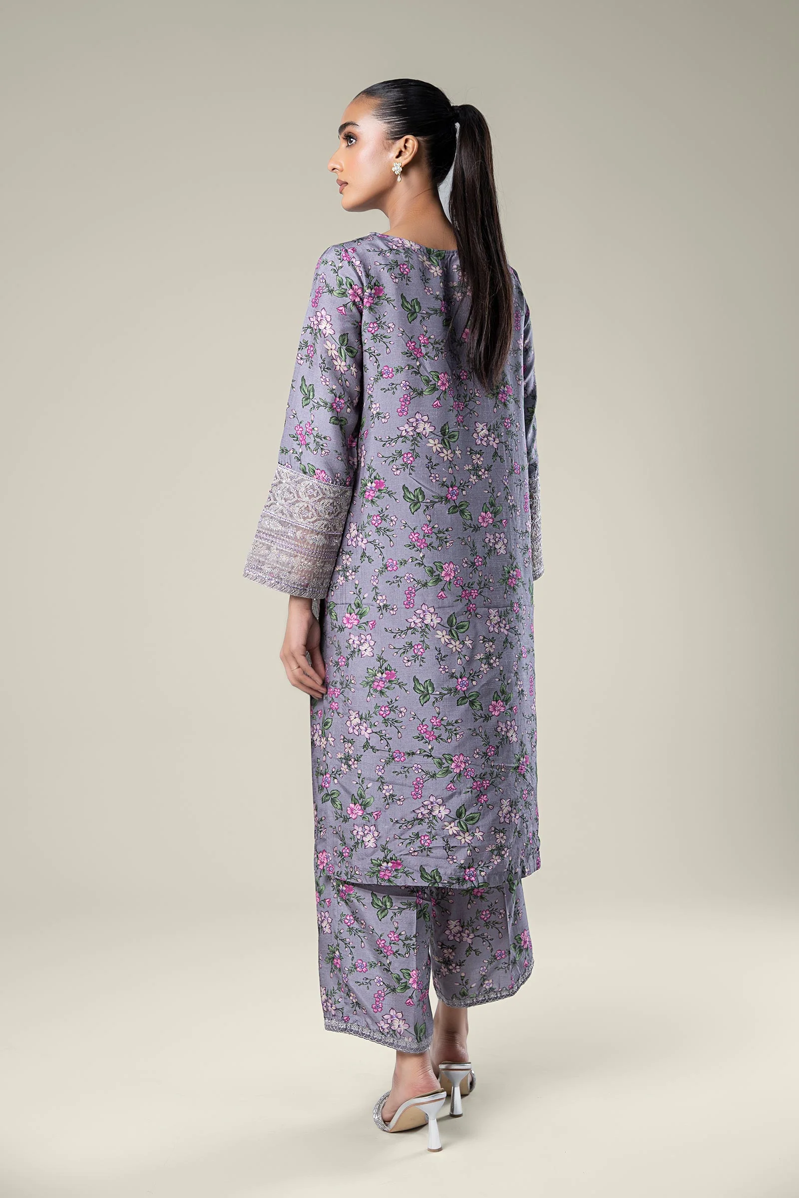 2 Pc Embroidered Raw Silk Suit - Image 4