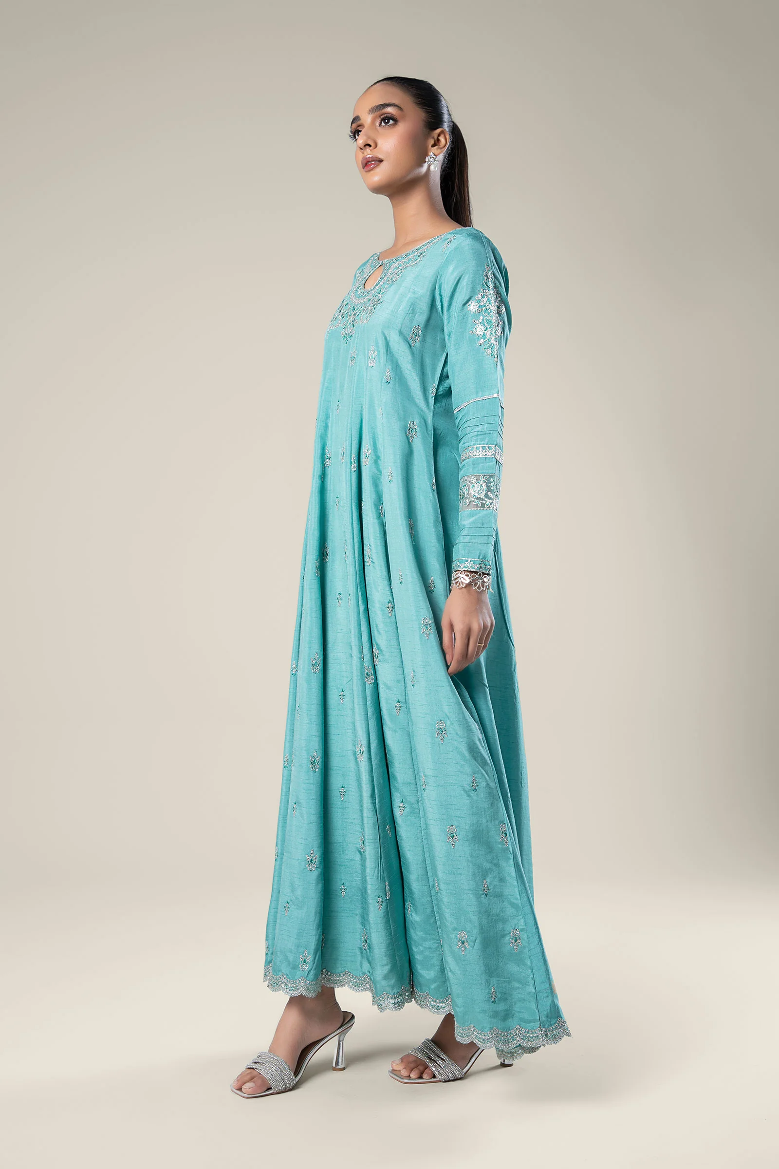 Embroidered Raw Silk Pishwas - Image 3