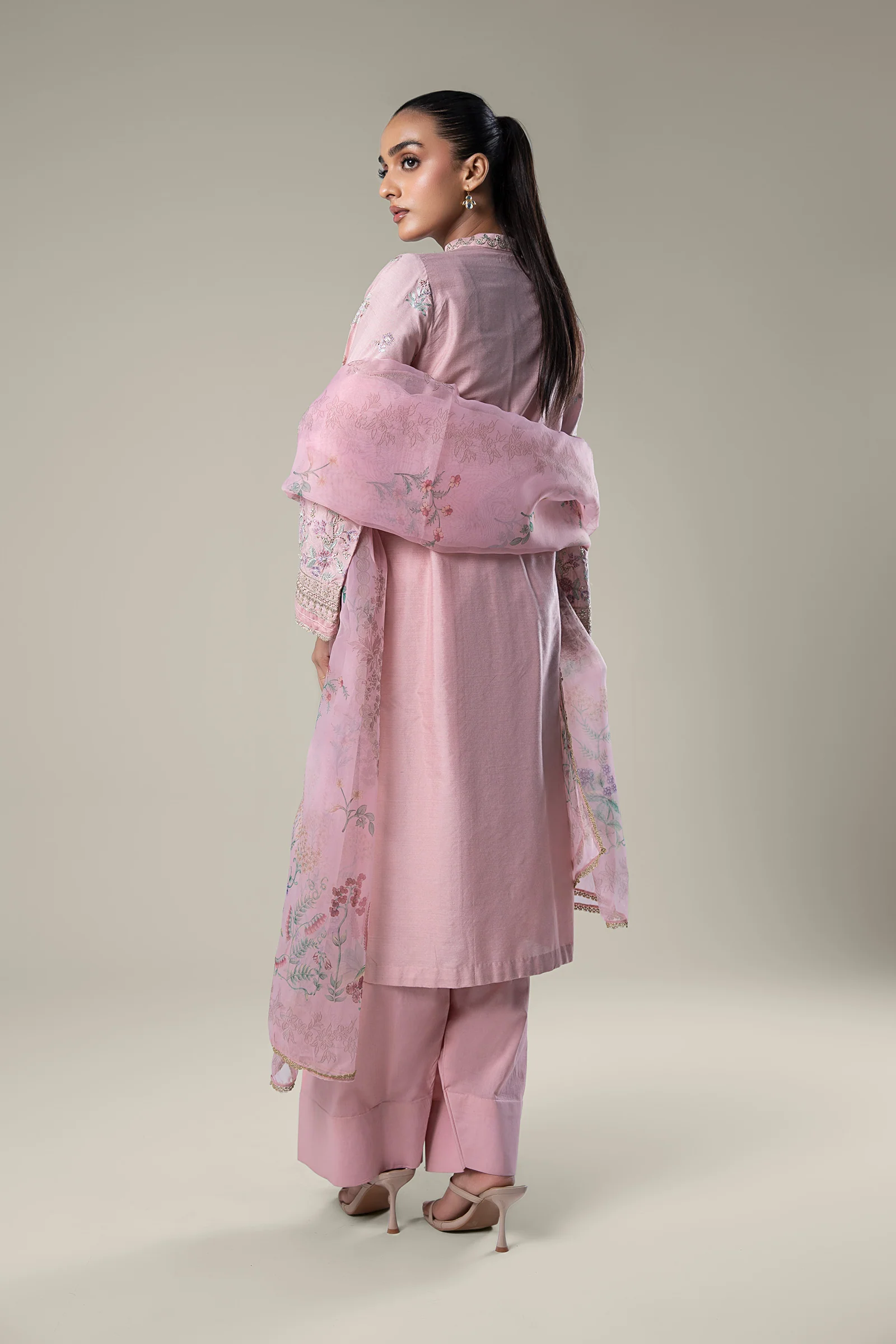 2 Pc Embroidered Khaddi Silk Suit - Image 6