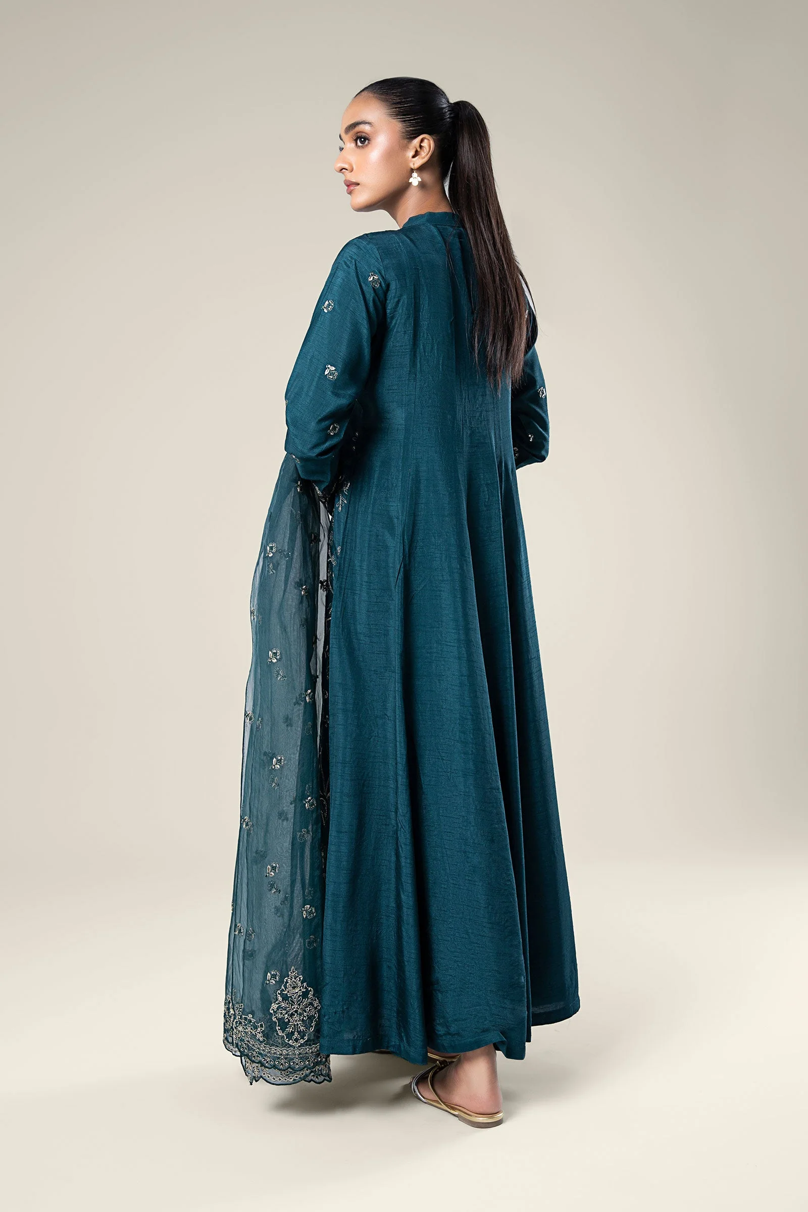 2 Pc Embroidered Raw Silk Suit - Image 6