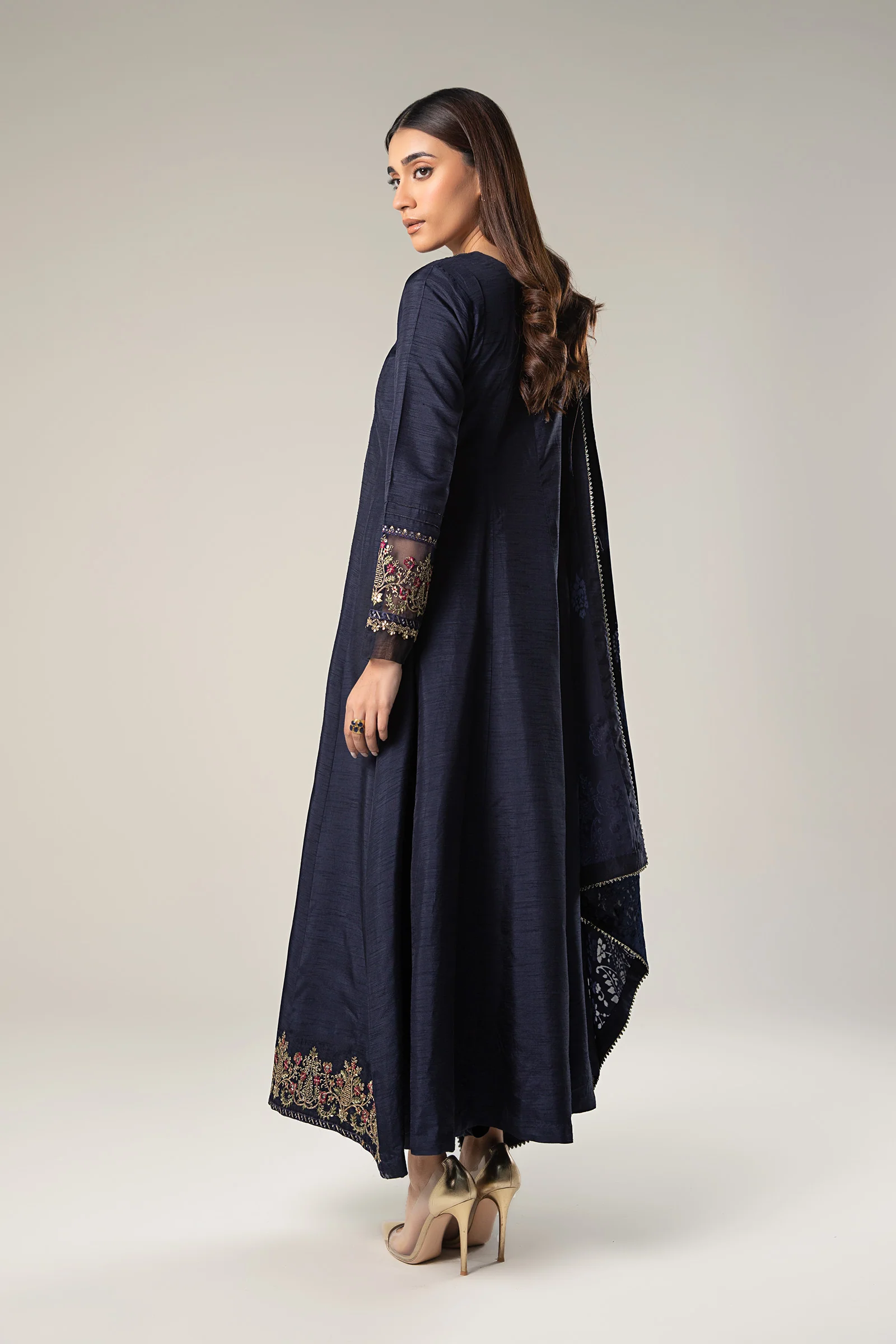 2 Pc Embroidered Raw Silk Suit - Image 6
