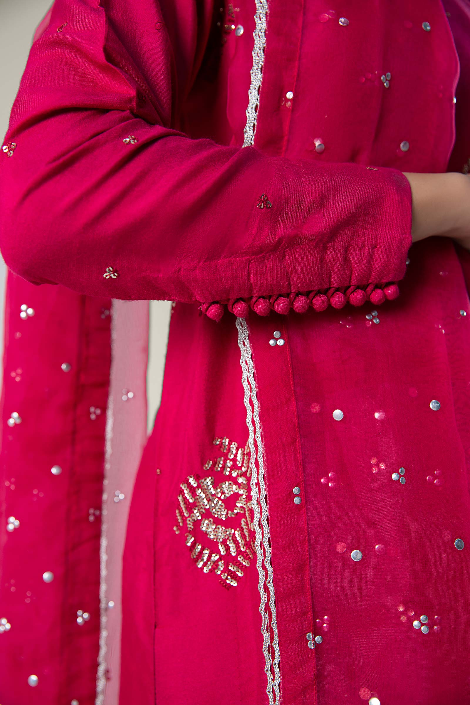 2 Pc Embroidered Raw Silk Suit - Image 3