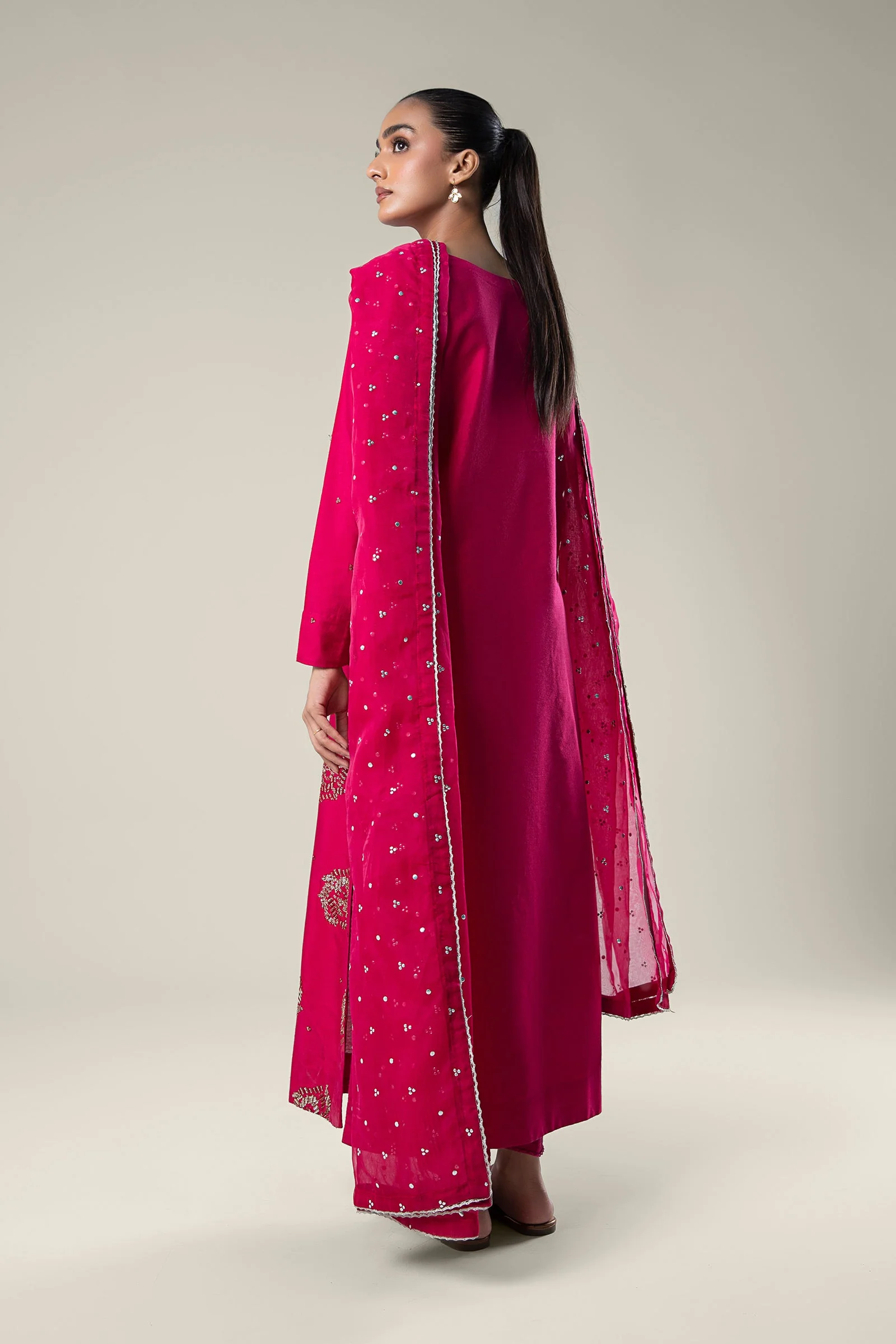 2 Pc Embroidered Raw Silk Suit - Image 5