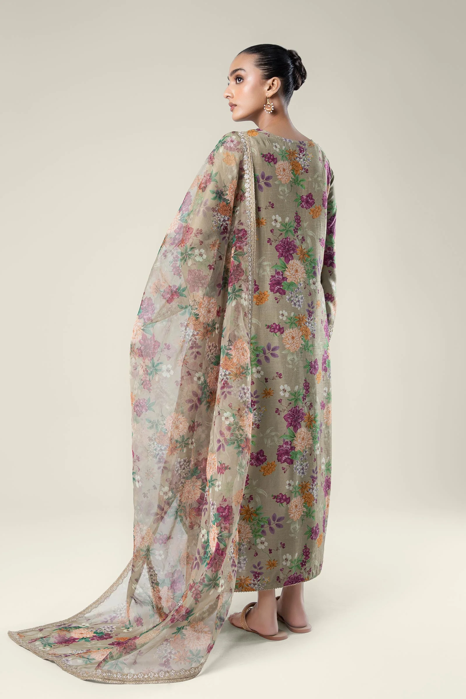 2 Pc Pinted Raw Silk Suit - Image 8
