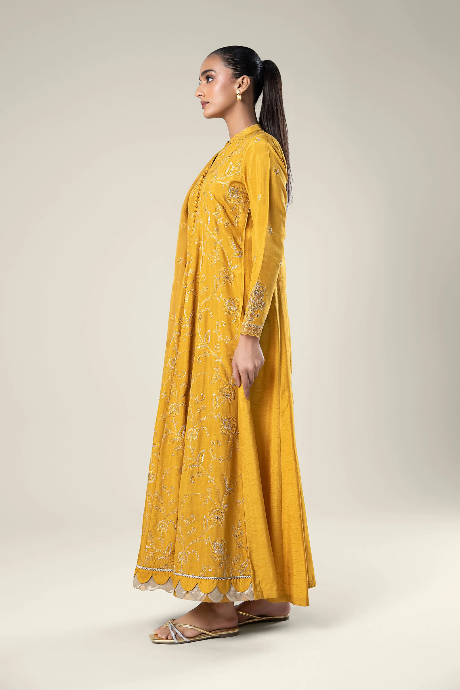 2 Pc Embroidered Raw Silk Suit - Image 5