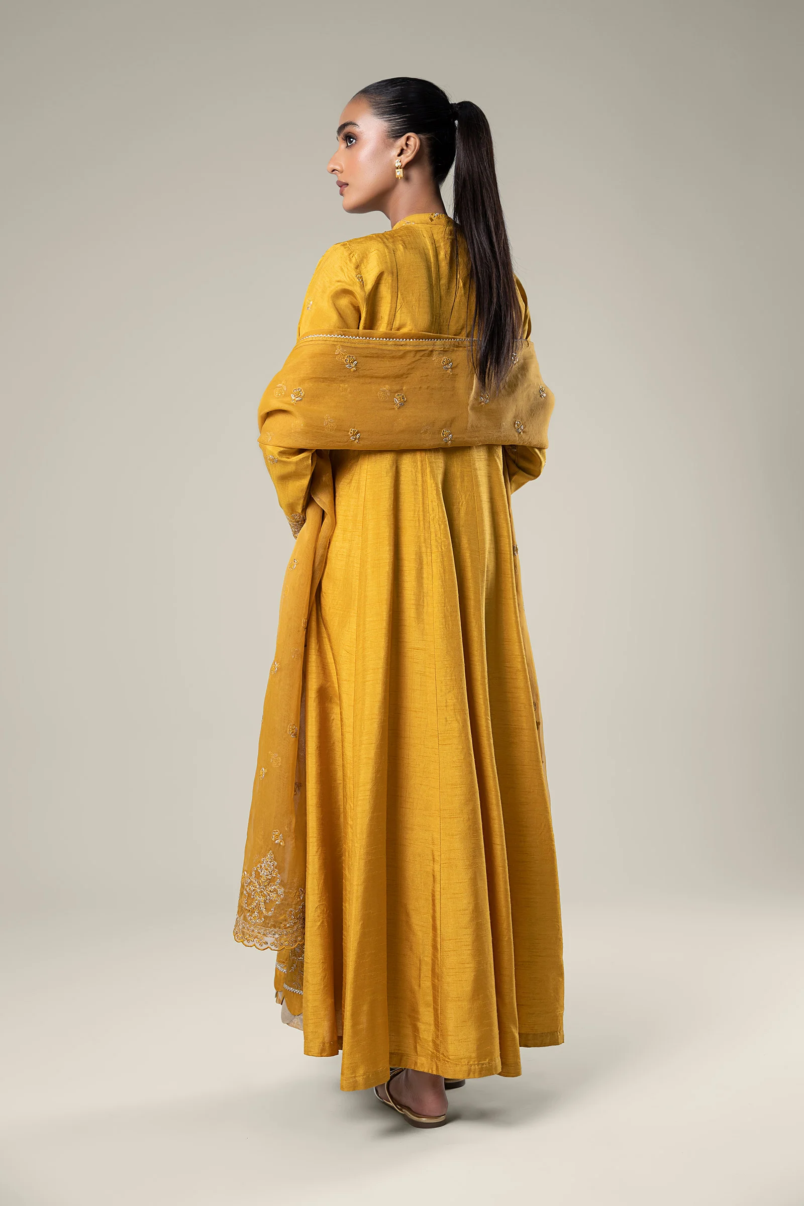 2 Pc Embroidered Raw Silk Suit - Image 6