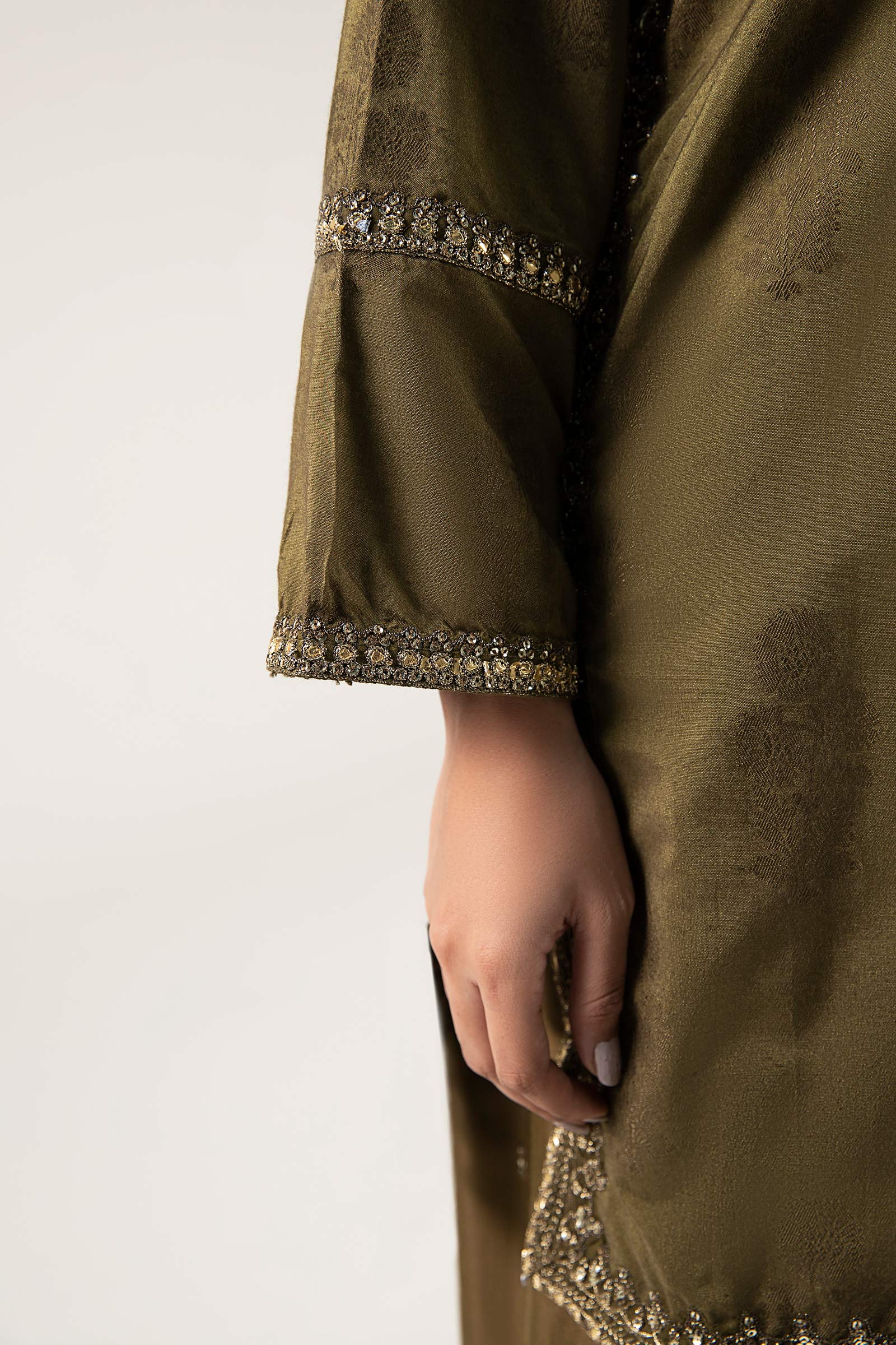 2 Pc Embroidered Jacquard Suit - Image 5