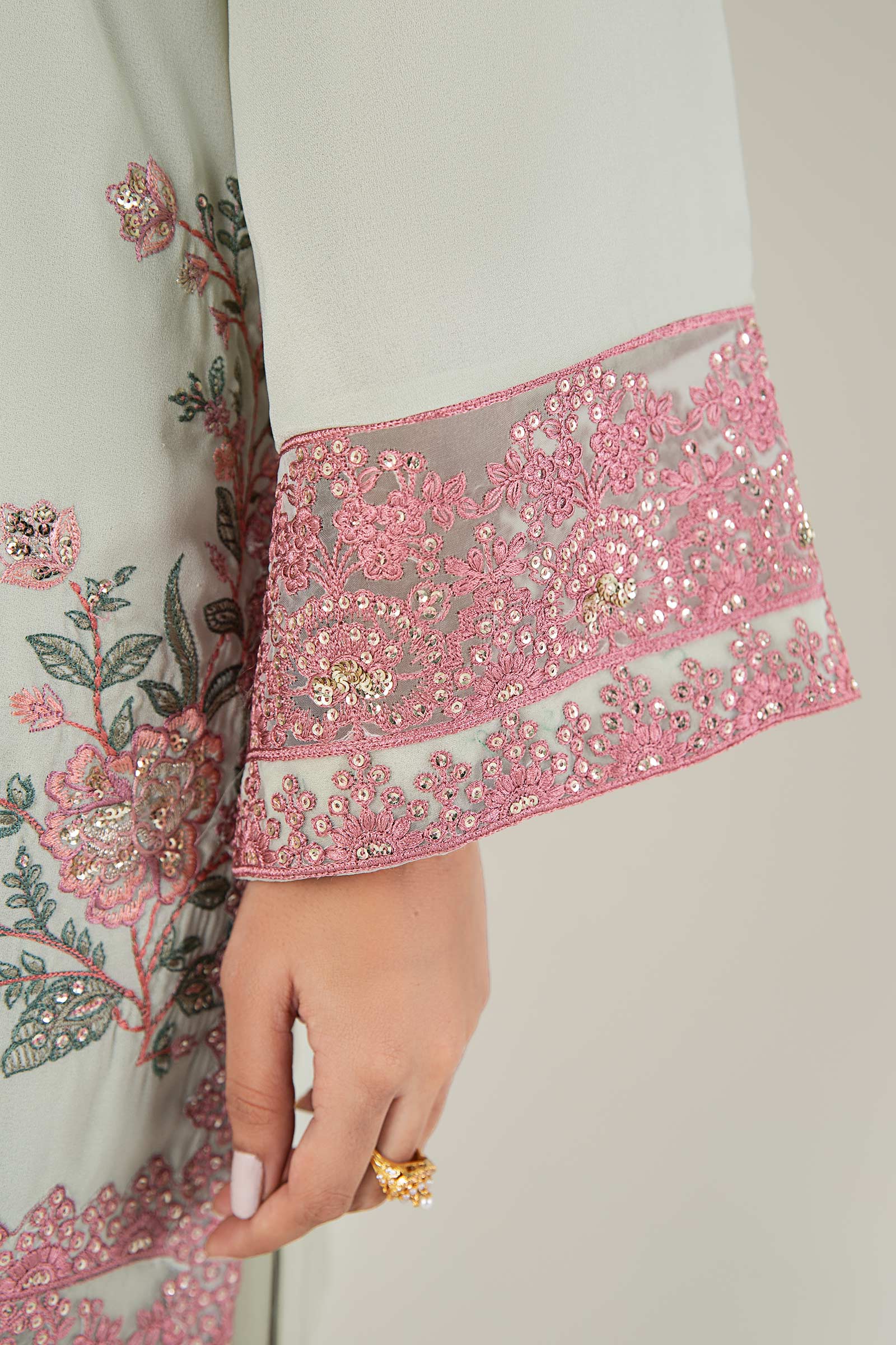 3 Pc Embroidered Chiffon Suit - Image 5