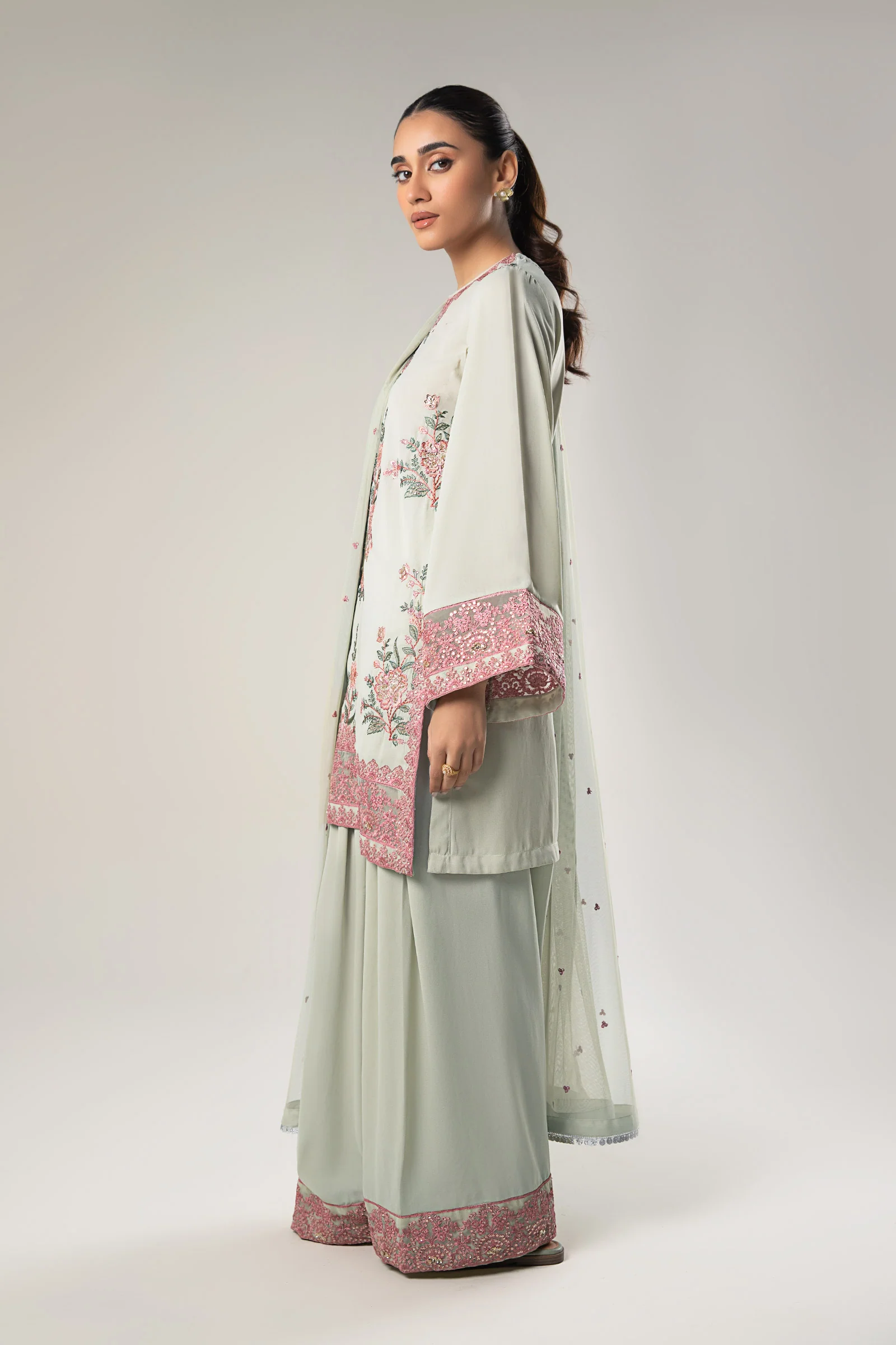 3 Pc Embroidered Chiffon Suit - Image 6