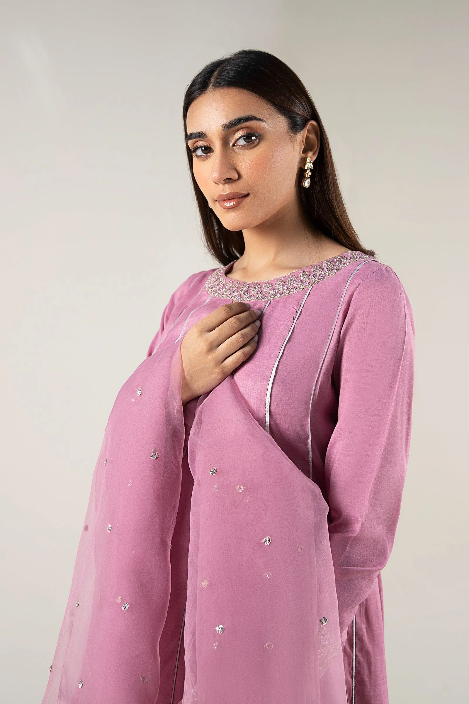 2 Pc Embroidered Raw Silk Suit - Image 3