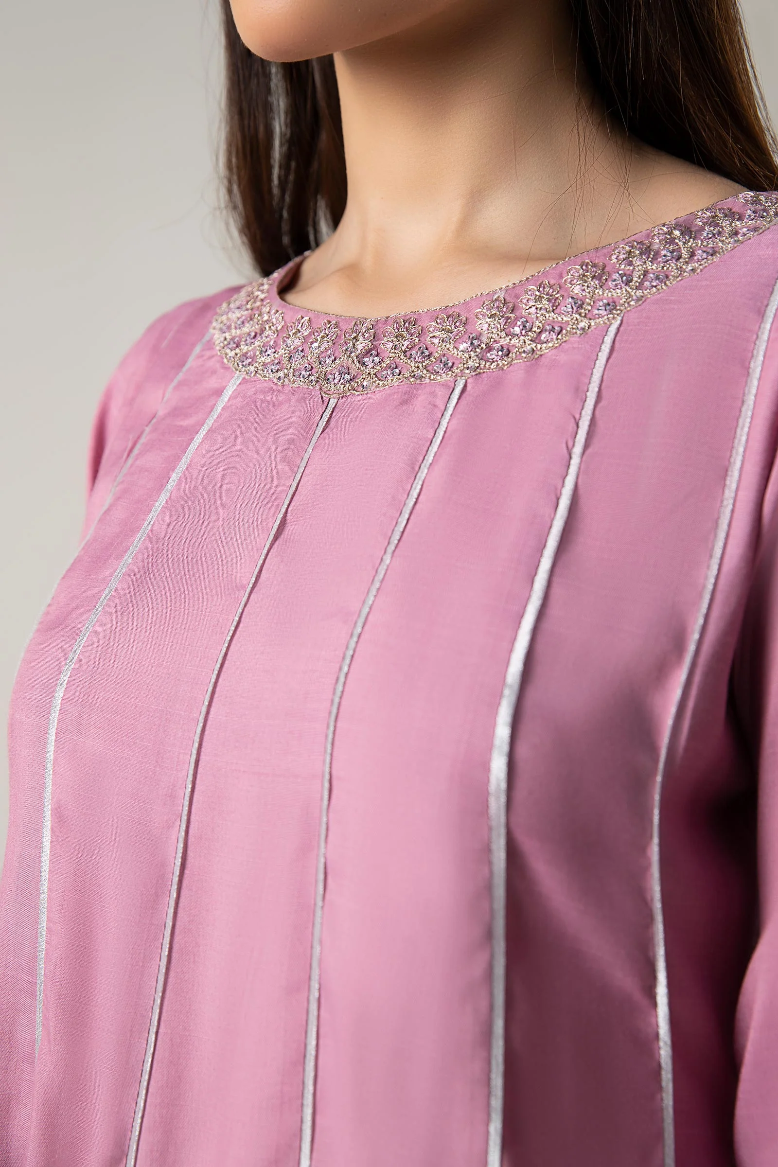 2 Pc Embroidered Raw Silk Suit - Image 4