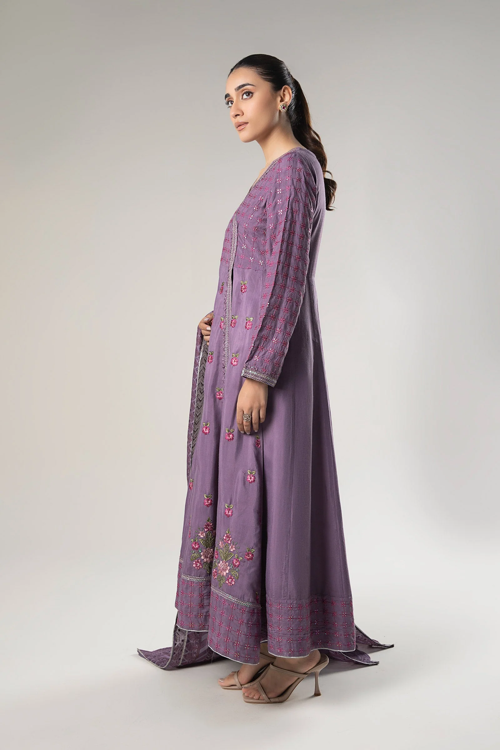 2 Pc Embroidered Raw Silk Suit - Image 3