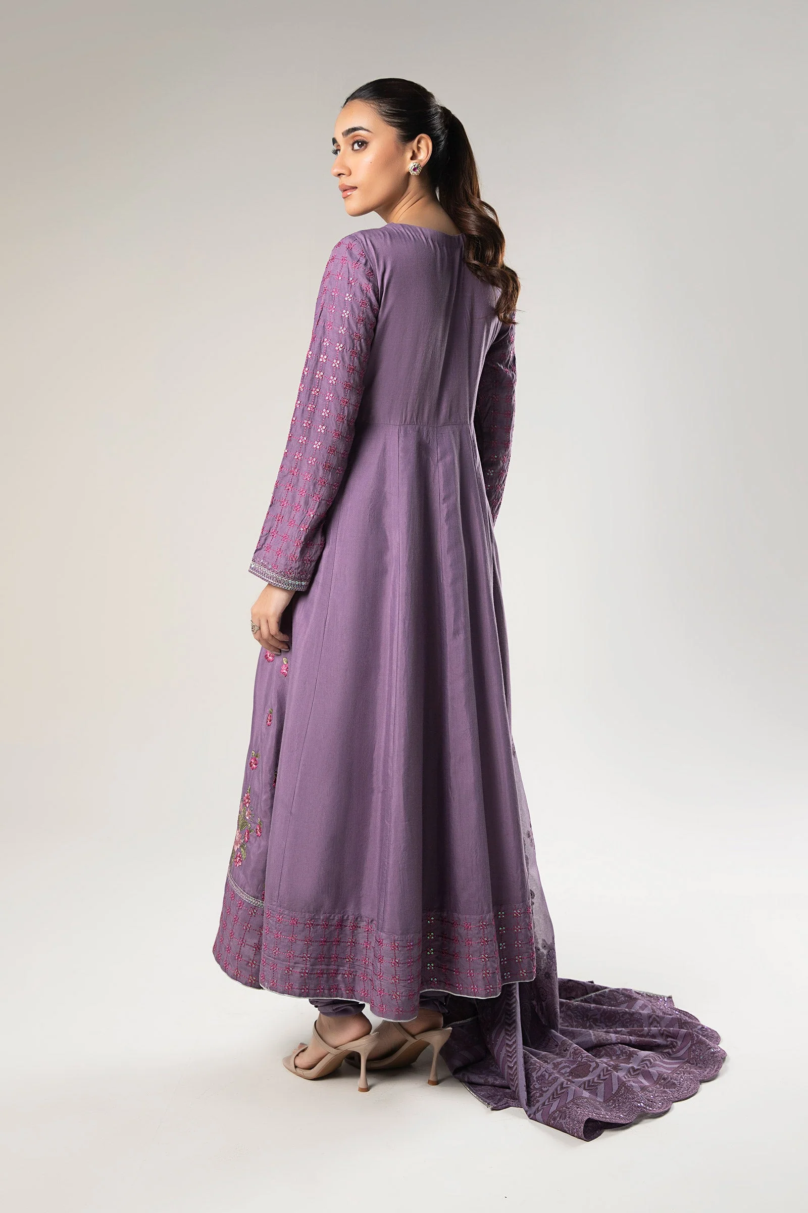 2 Pc Embroidered Raw Silk Suit - Image 6