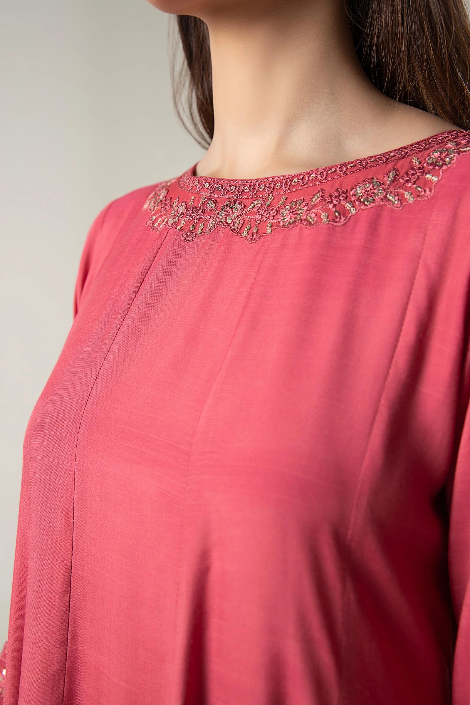 2 Pc Embroidered Raw Silk Suit - Image 4