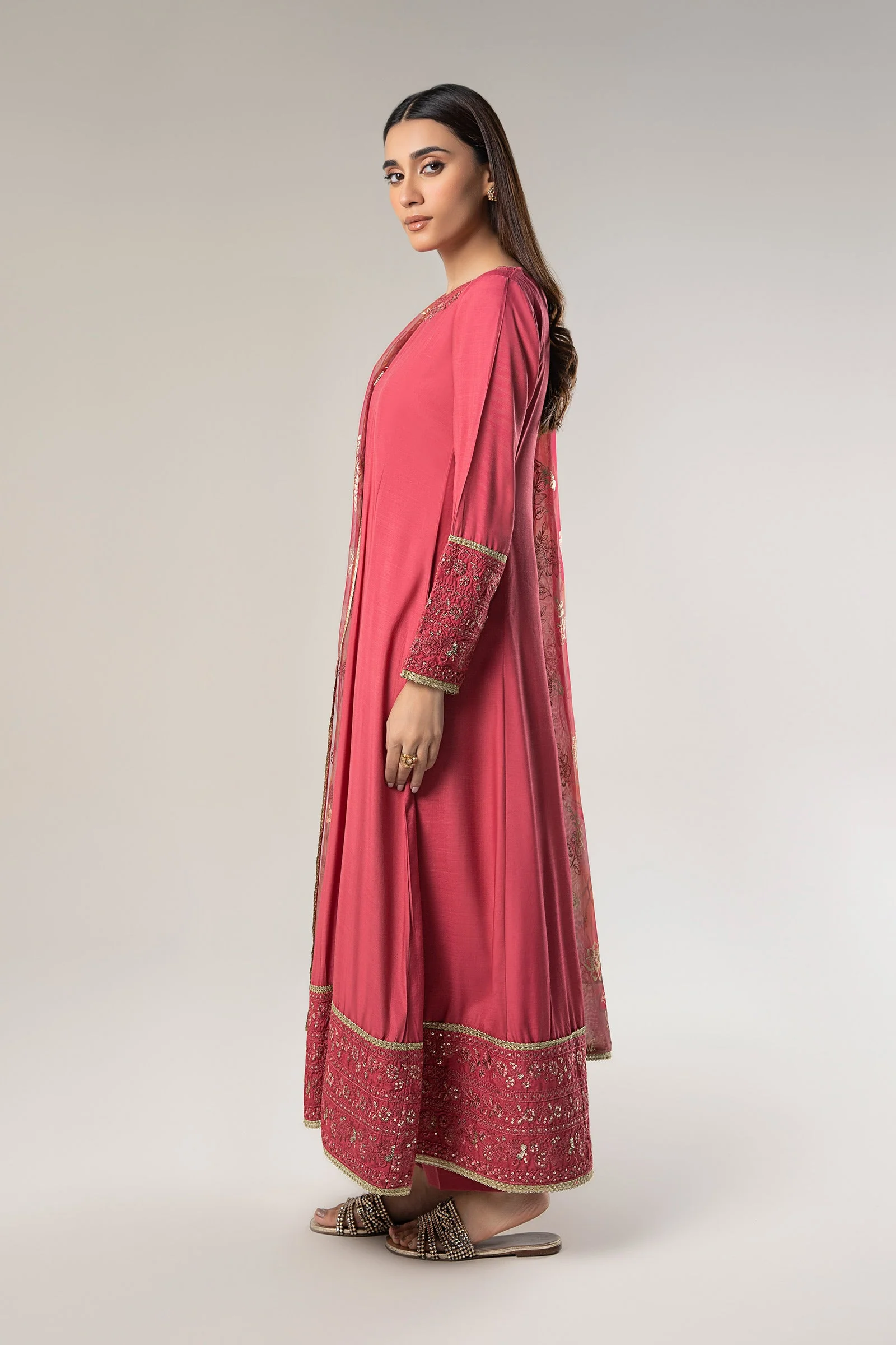 2 Pc Embroidered Raw Silk Suit - Image 6