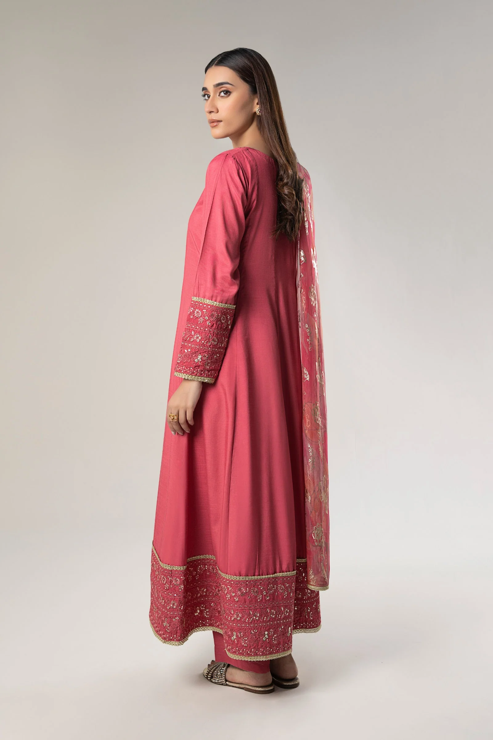 2 Pc Embroidered Raw Silk Suit - Image 7