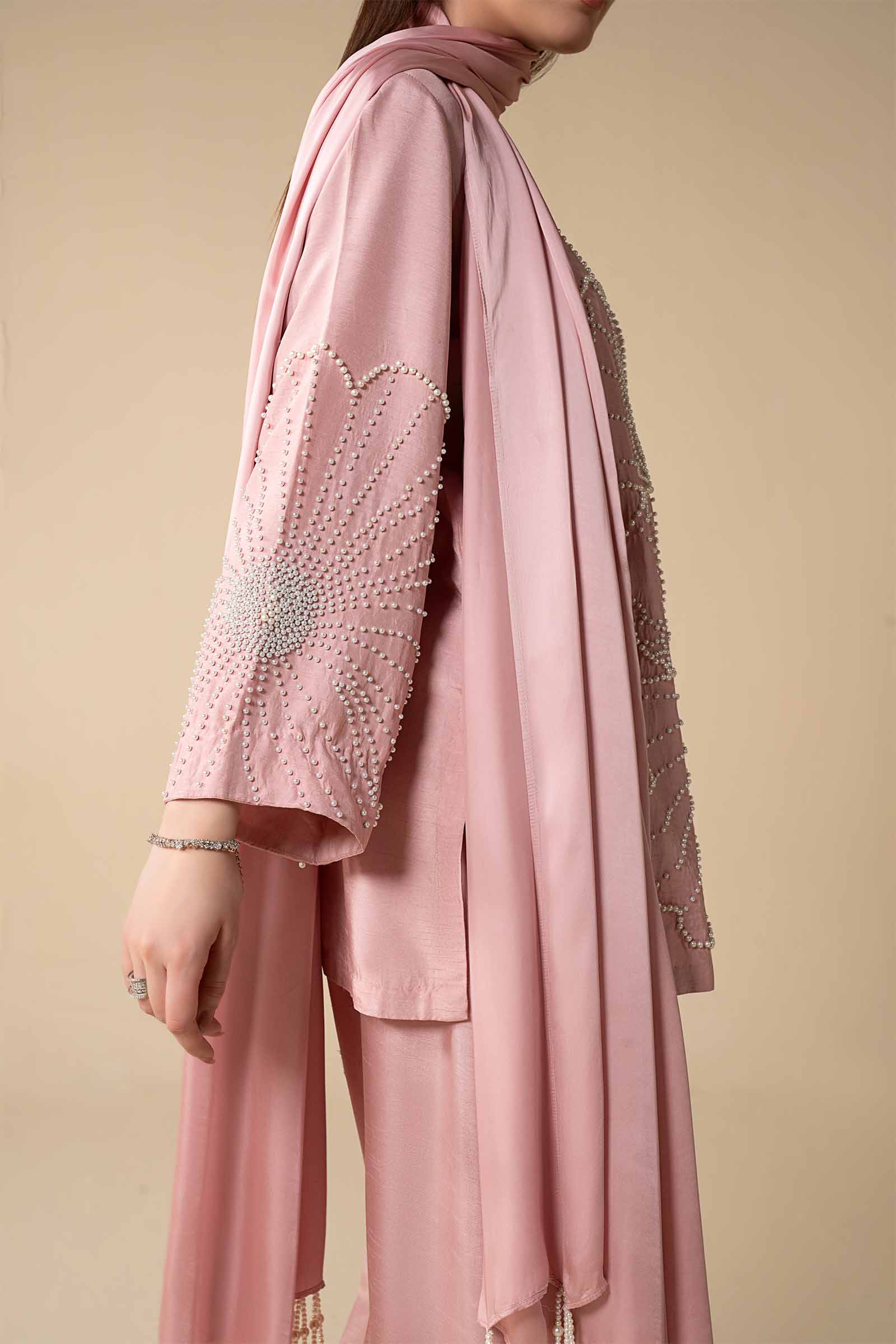 3 Pc Embellished Raw Silk Suit - Image 5