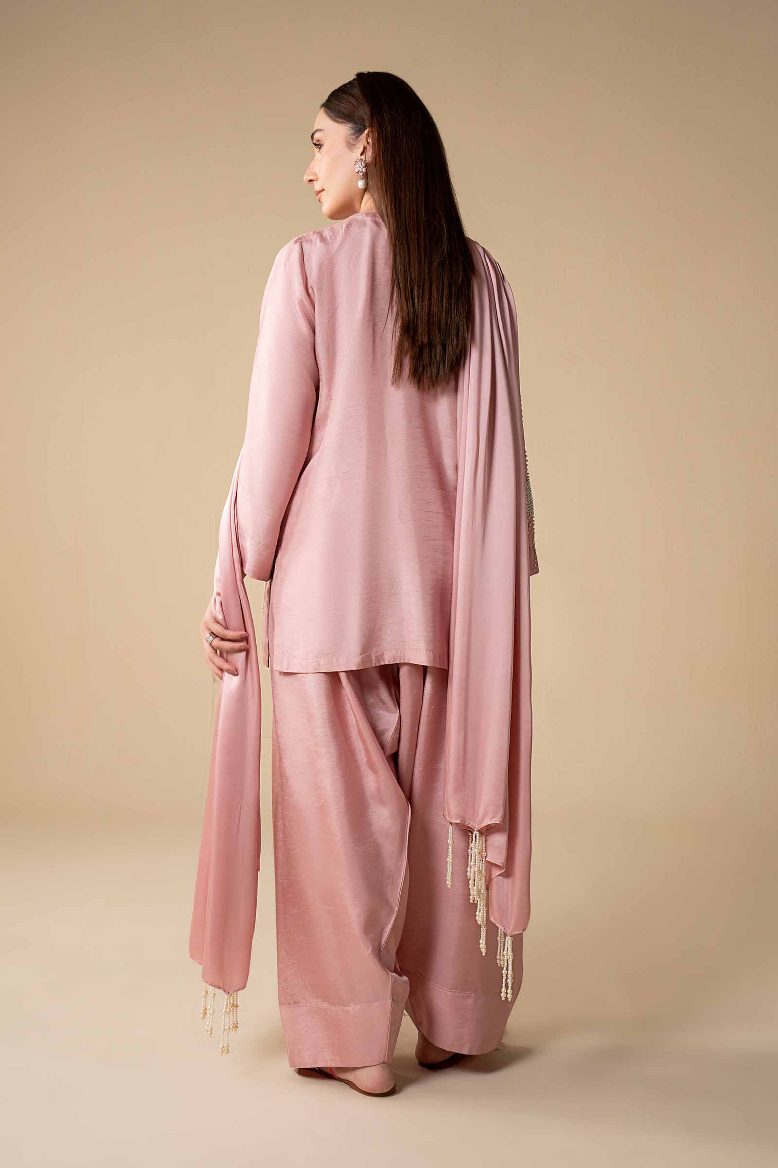 3 Pc Embellished Raw Silk Suit - Image 7