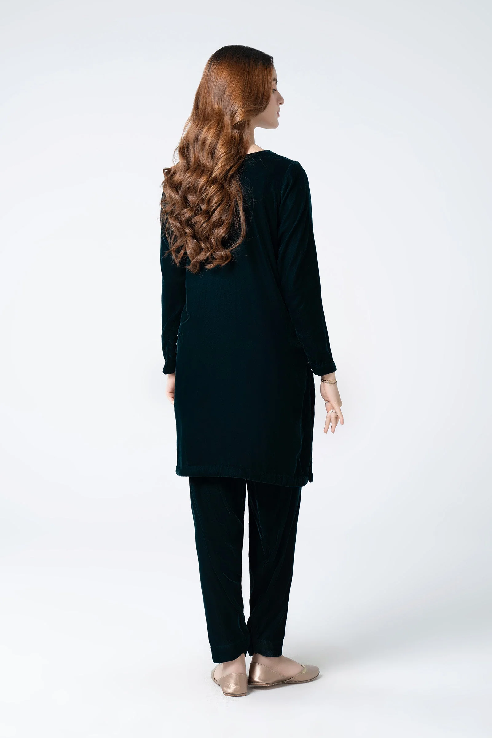 2 Pc Embellished Velvet Suit - Image 6