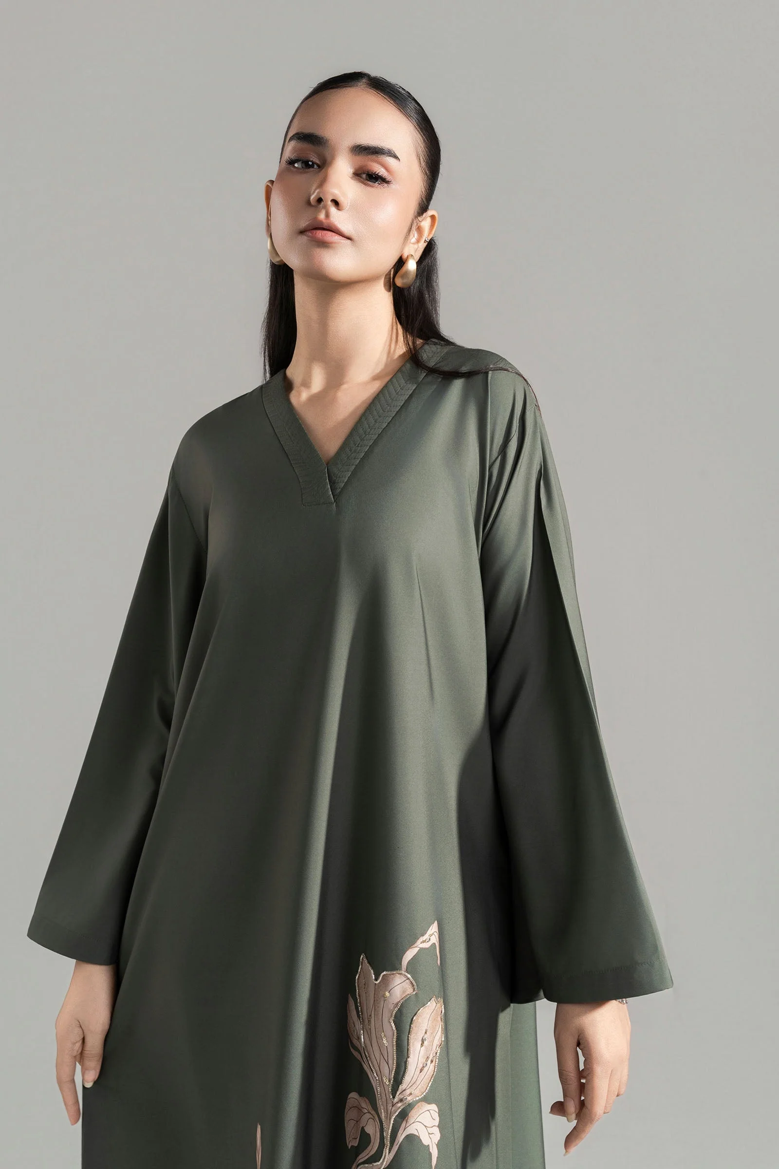 2 Pc Printed Raw Silk Suit - Image 2
