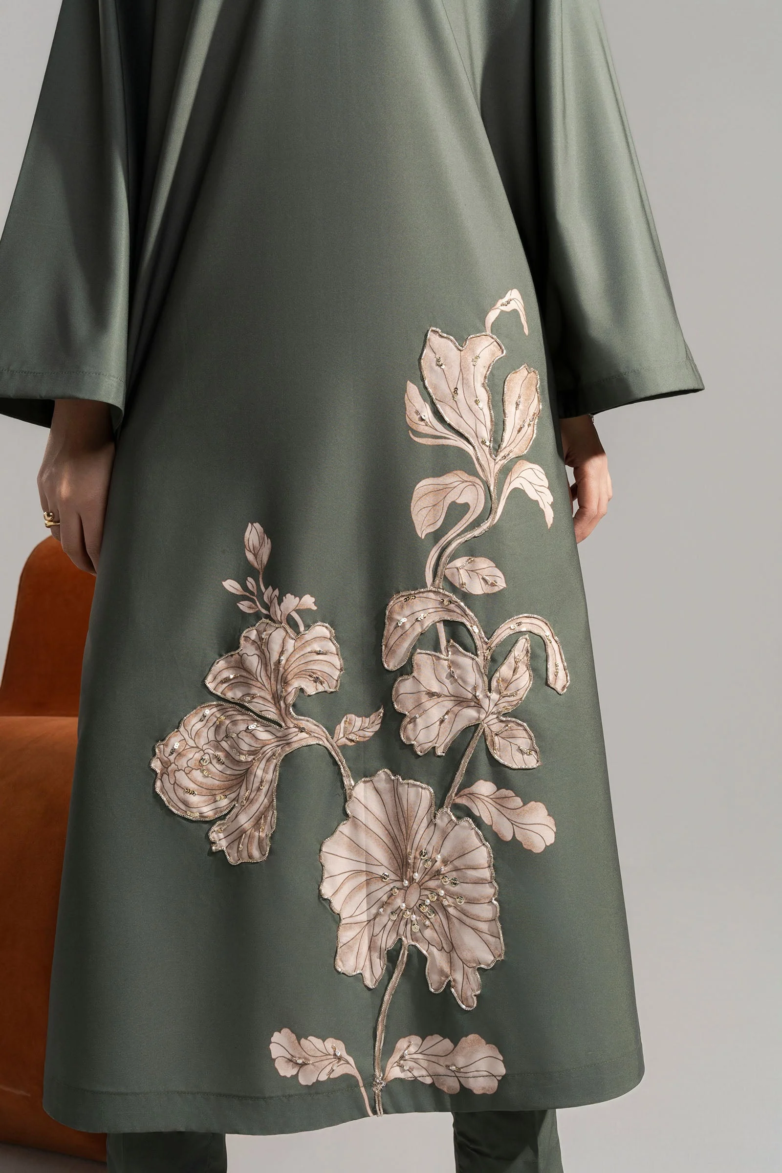 2 Pc Printed Raw Silk Suit - Image 4