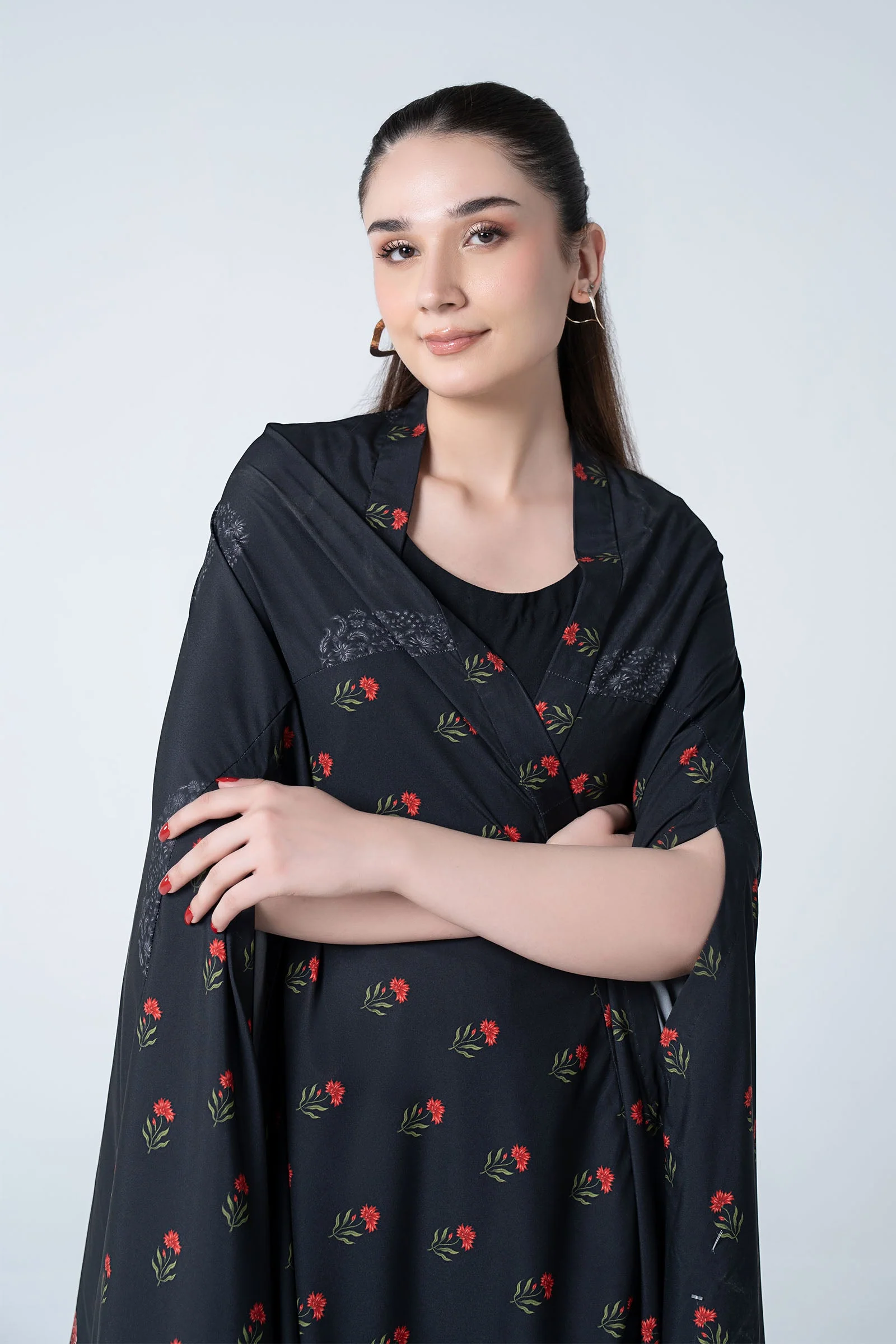 2 Pc Printed Raw Silk Suit - Image 3