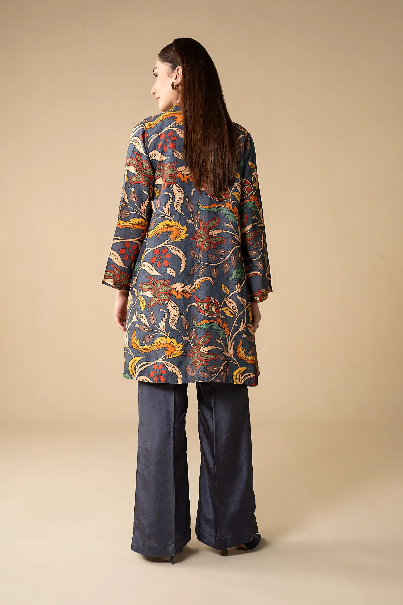 3 Pc Printed Raw Silk Suit - Image 6