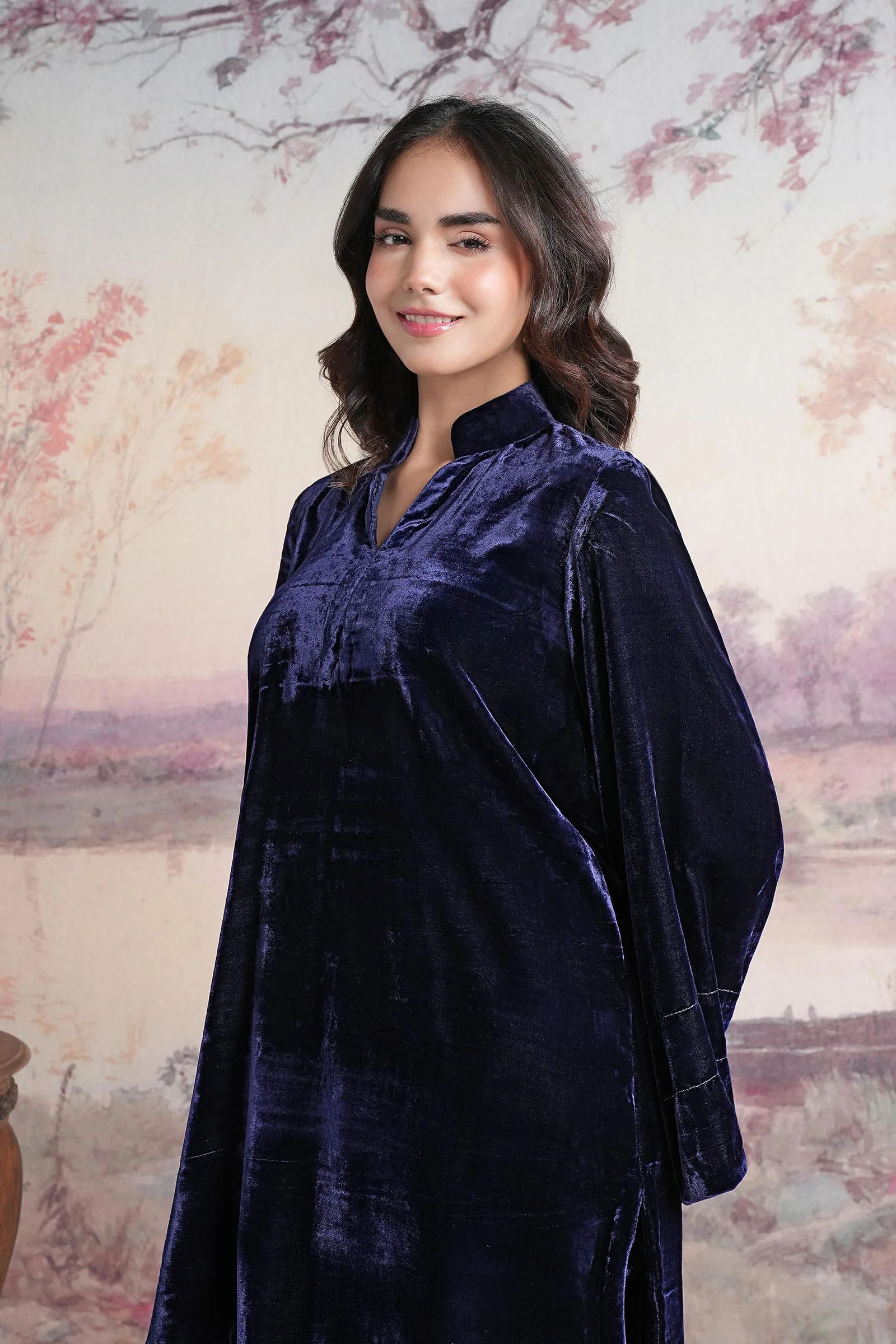 2 Pc Dyed Velvet Suit - Image 2