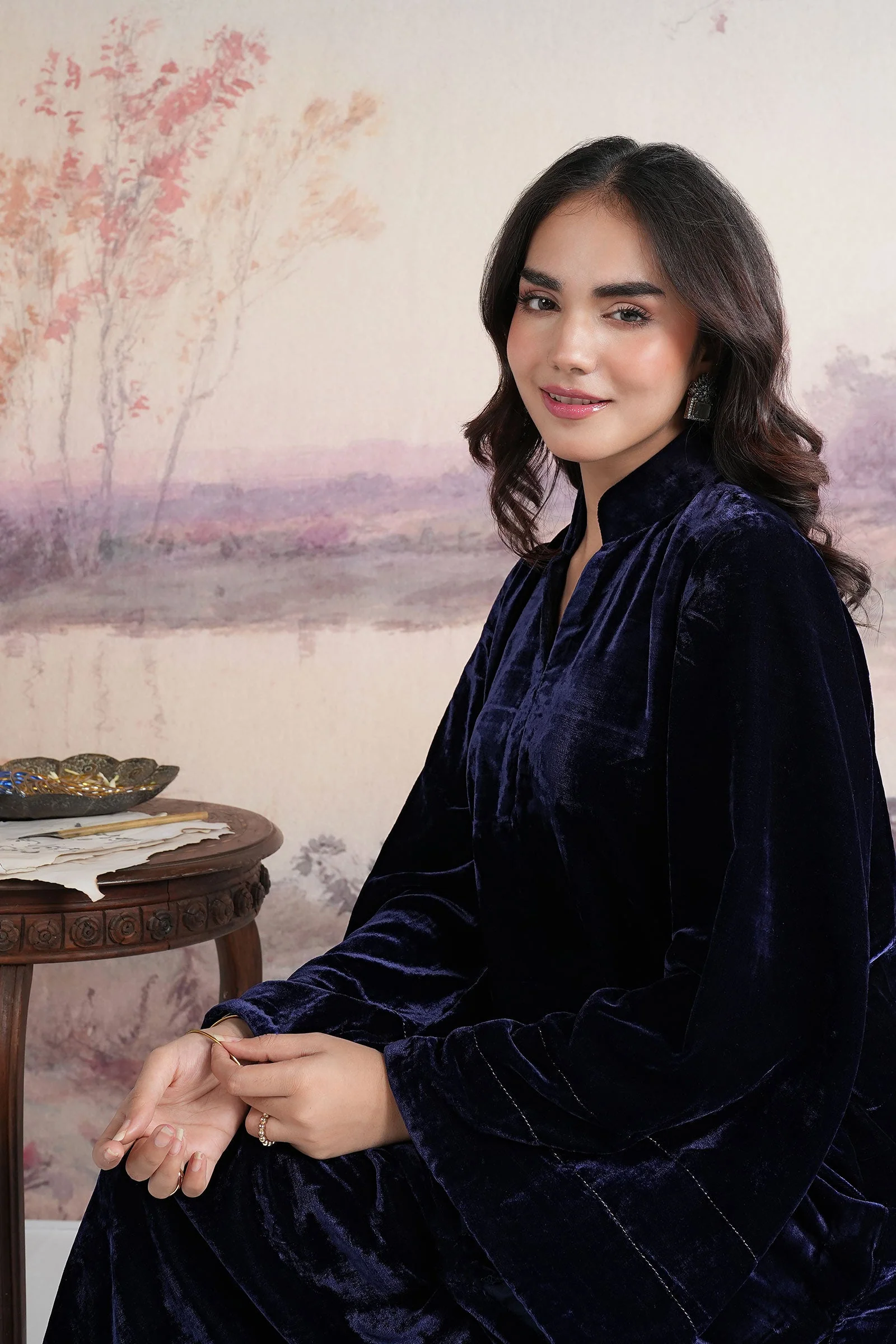 2 Pc Dyed Velvet Suit - Image 3