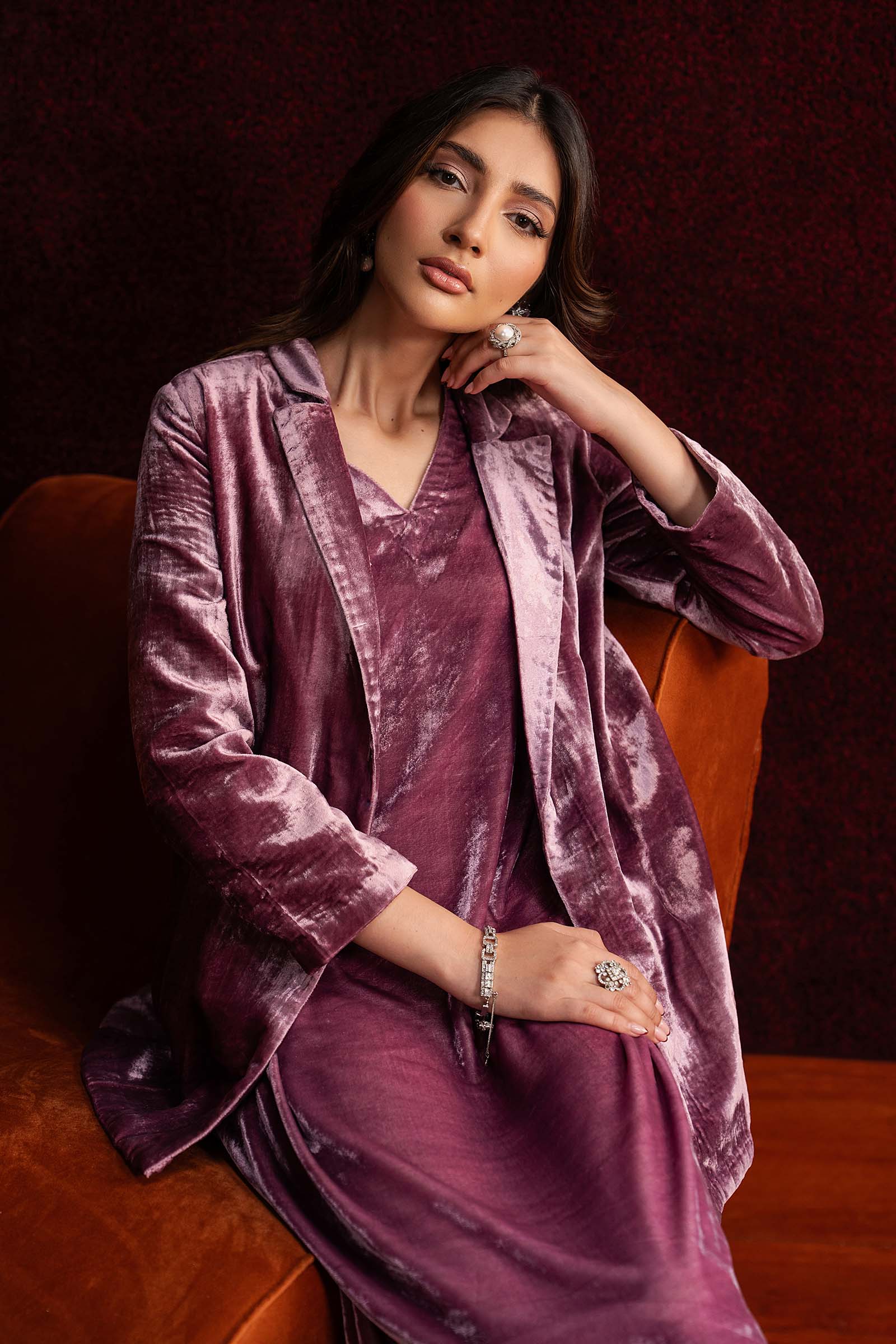 2 Pc Dyed Velvet Suit - Image 2
