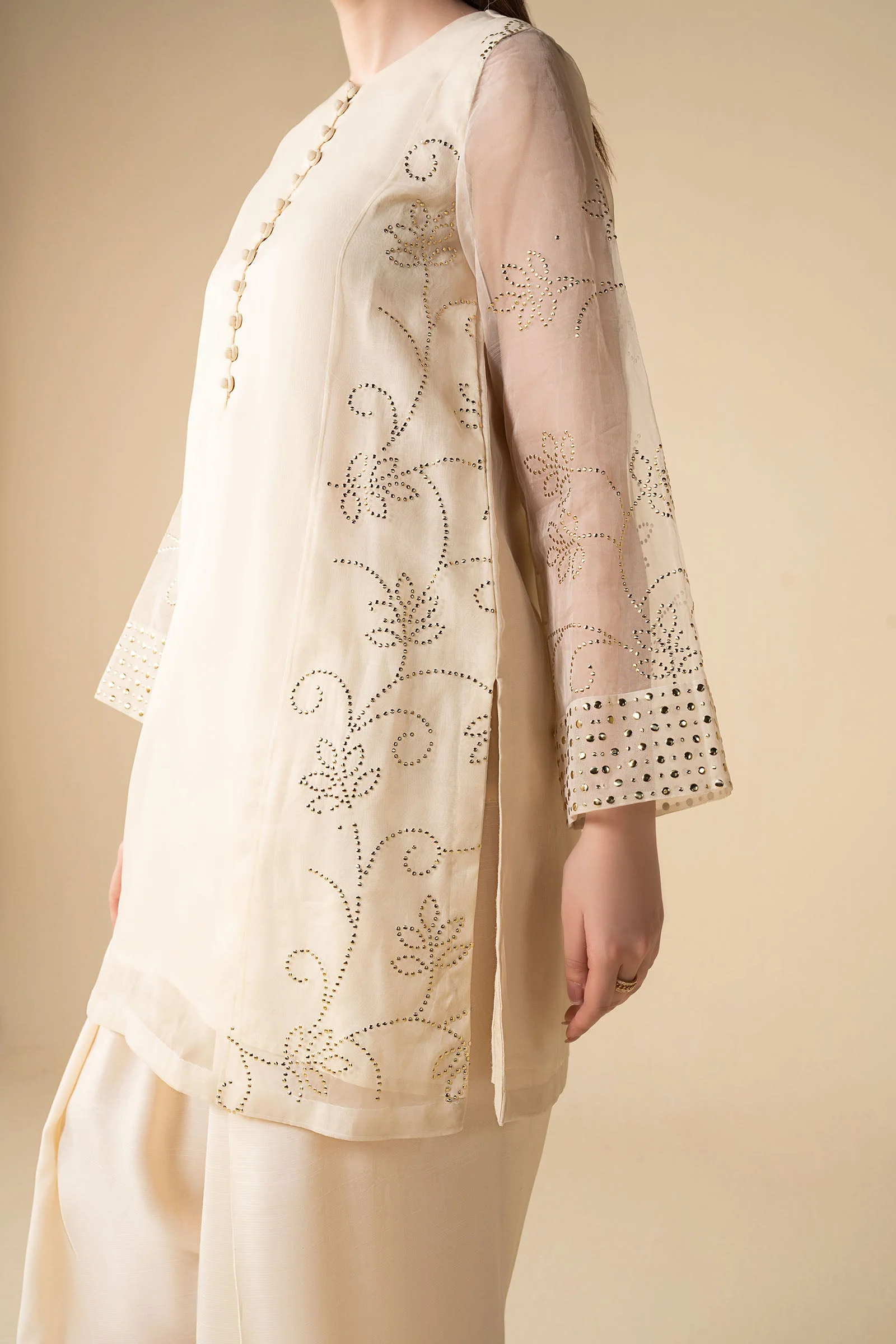 3 Pc Embellished Organza Suit - Image 4