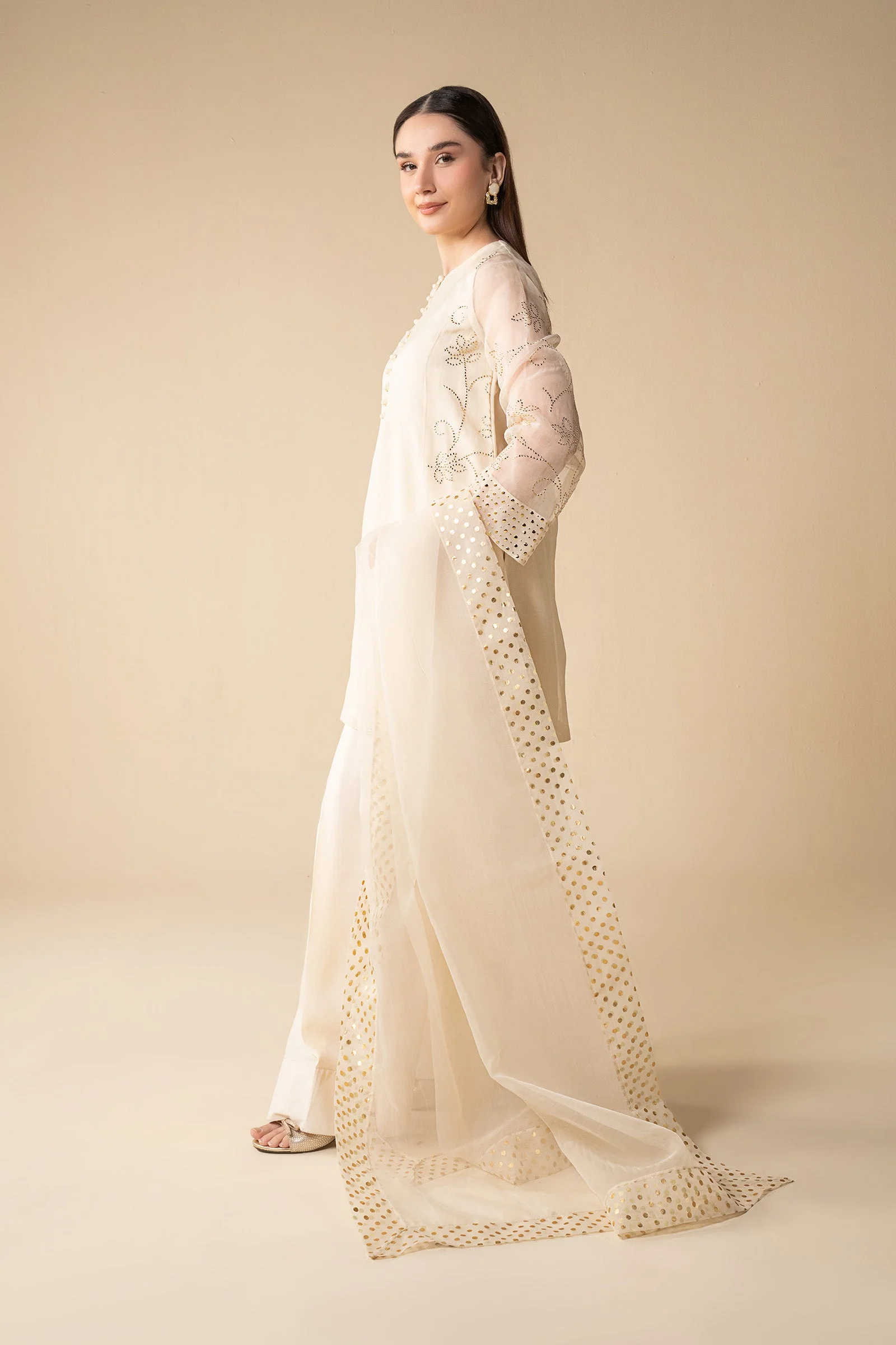 3 Pc Embellished Organza Suit - Image 5