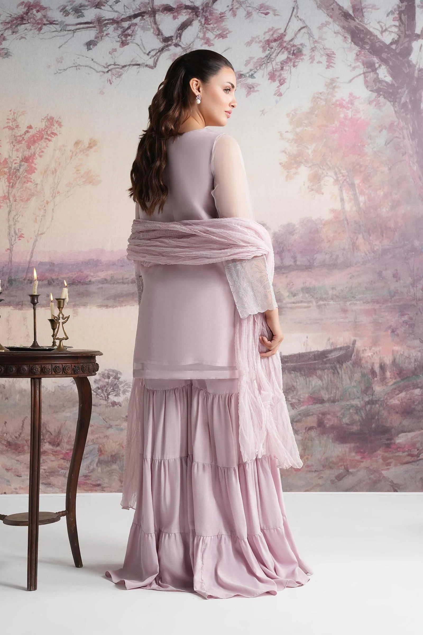 3 Pc Embellished Organza Suit - Image 5