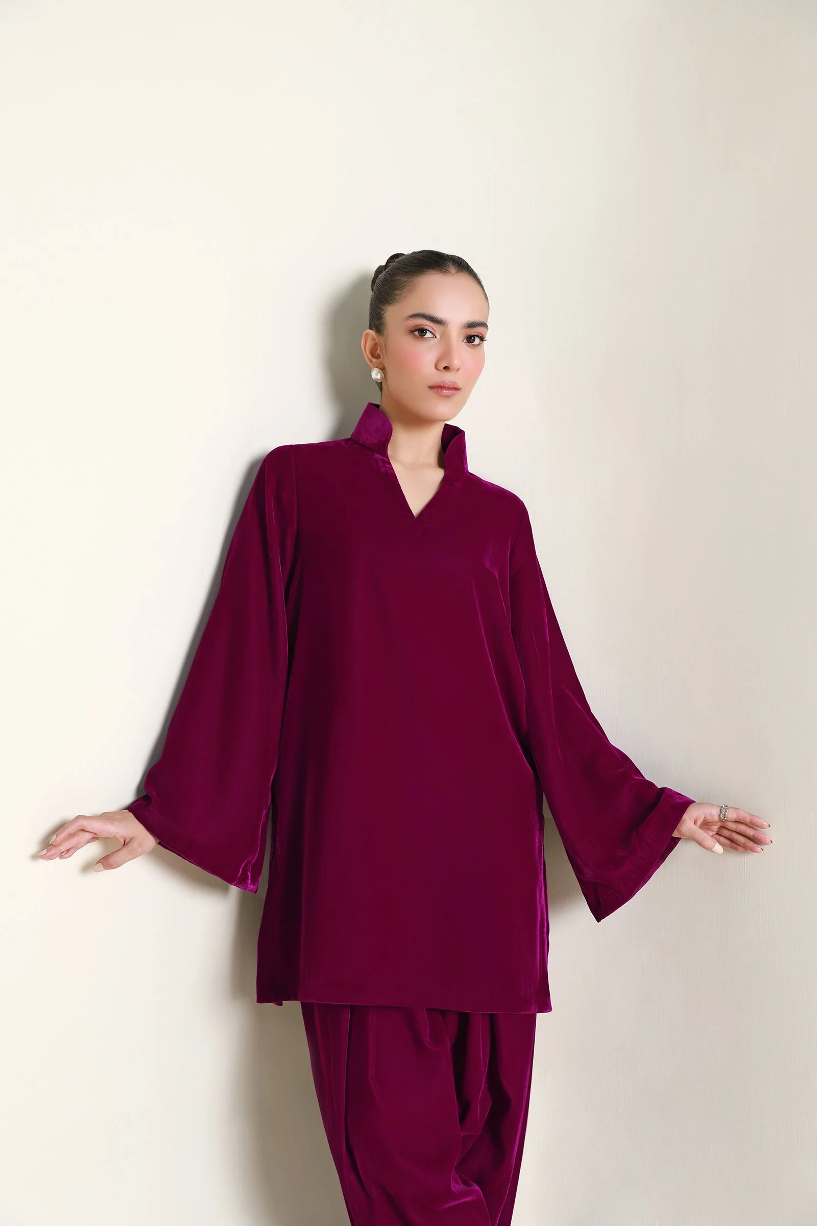 2 Pc Dyed Velvet Suit