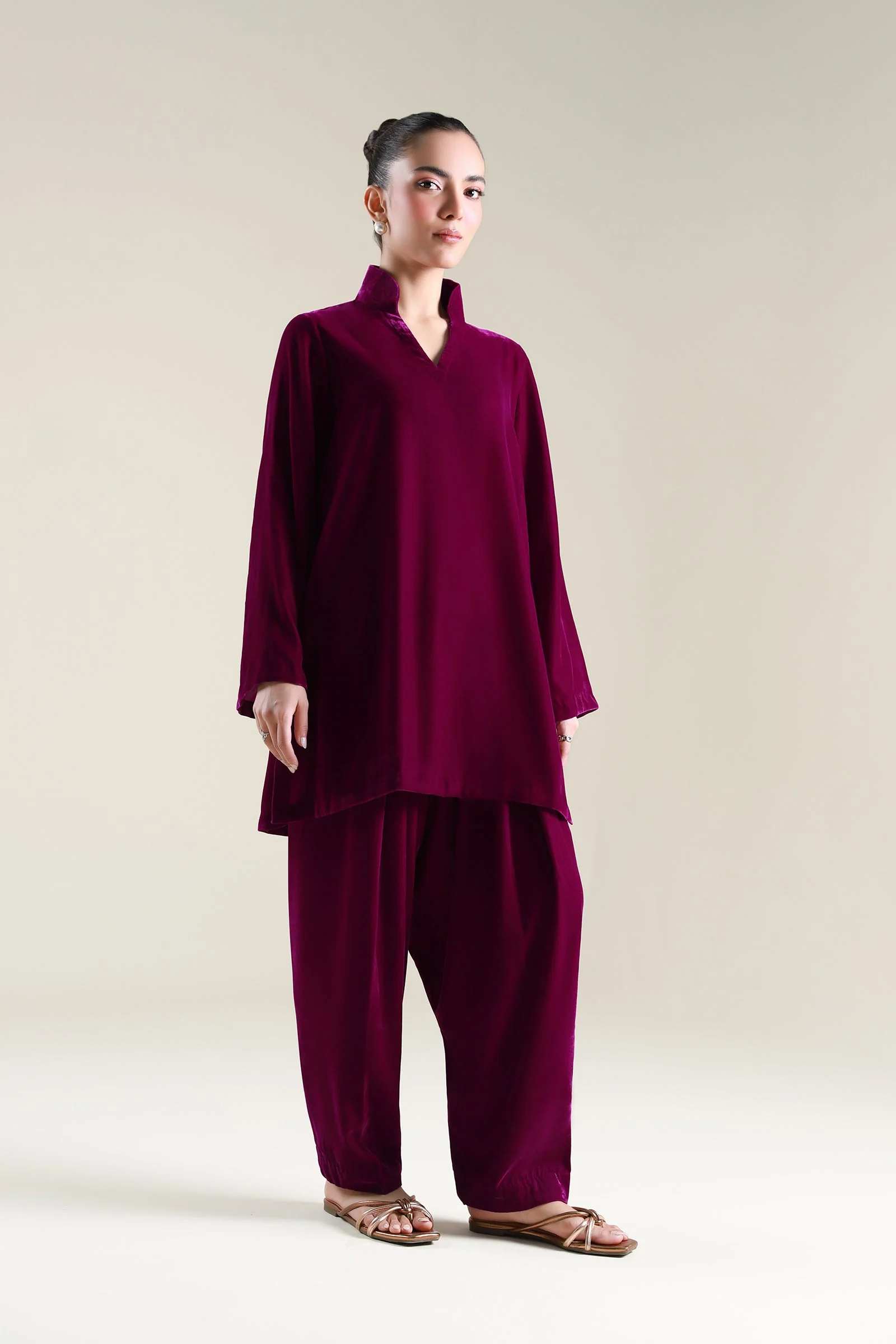 2 Pc Dyed Velvet Suit - Image 5