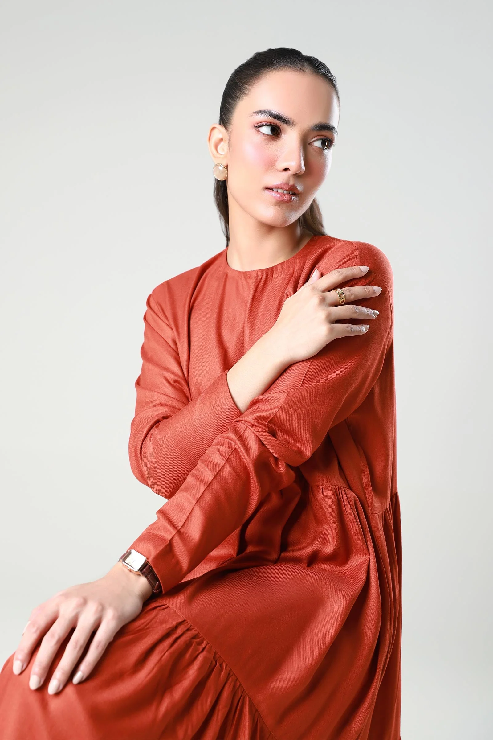 Dyed Twill Dress - Image 3