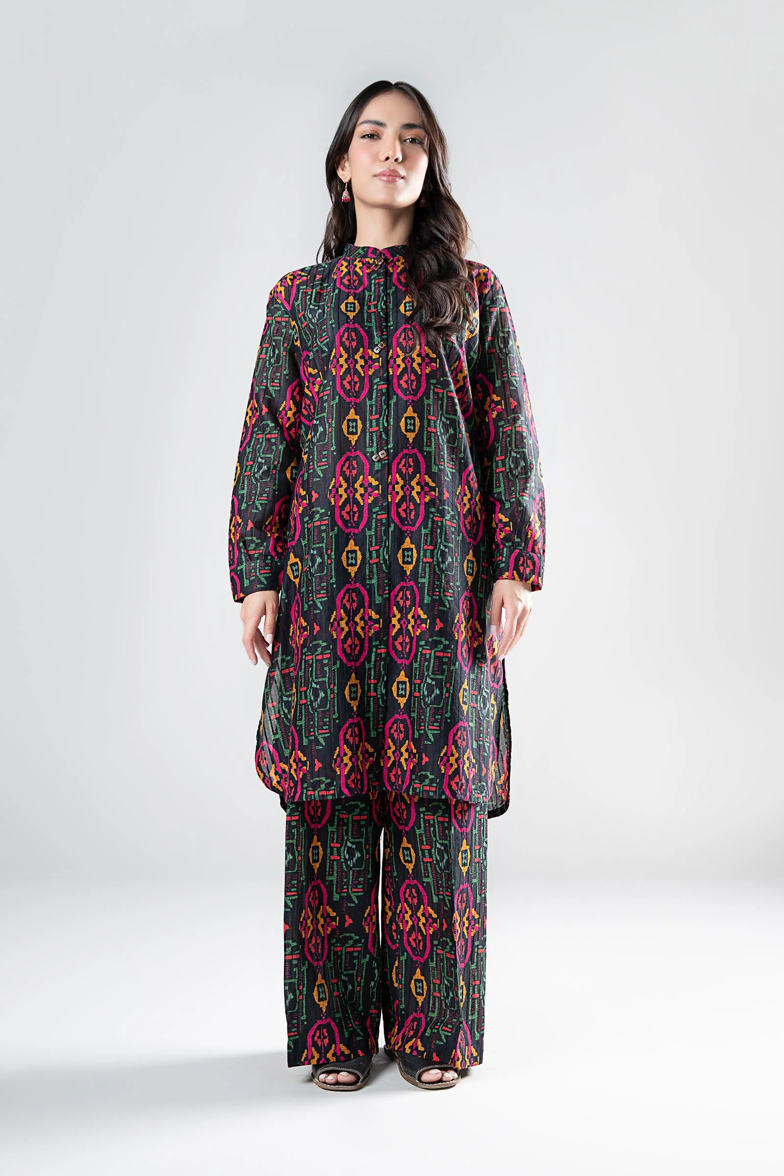 2 Pc Printed Textured Suit