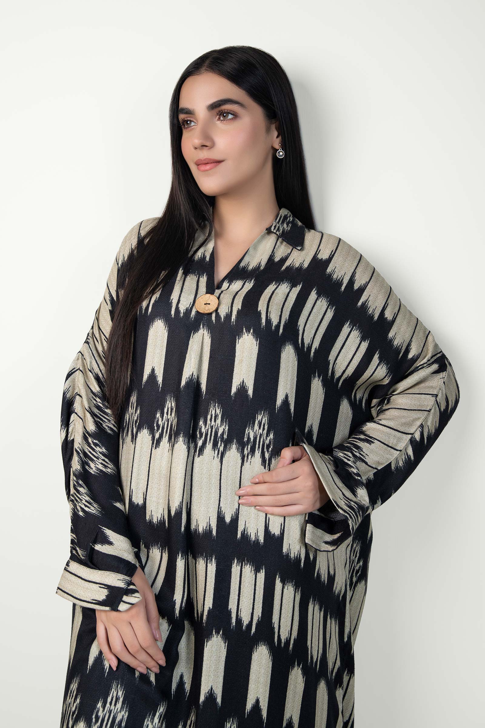 Printed Textured Linen Tunic - Image 7