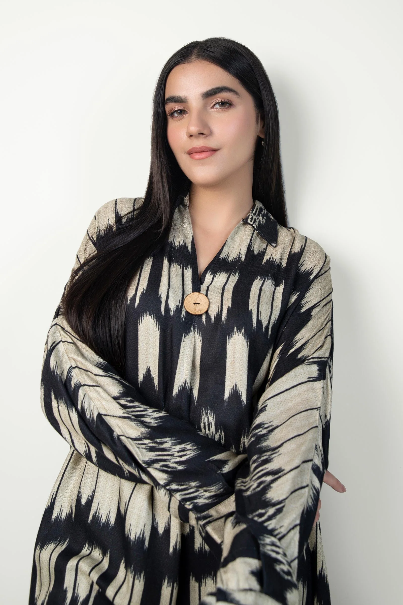 Printed Textured Linen Tunic - Image 8