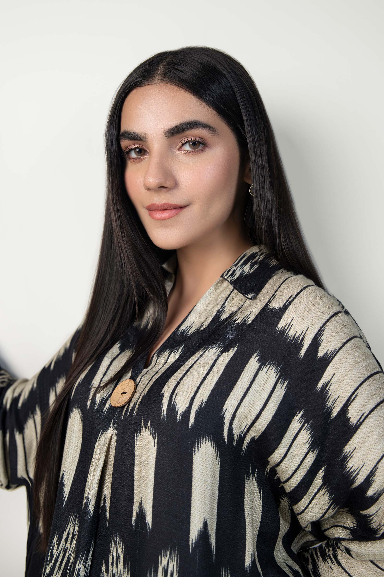 Printed Textured Linen Tunic - Image 9