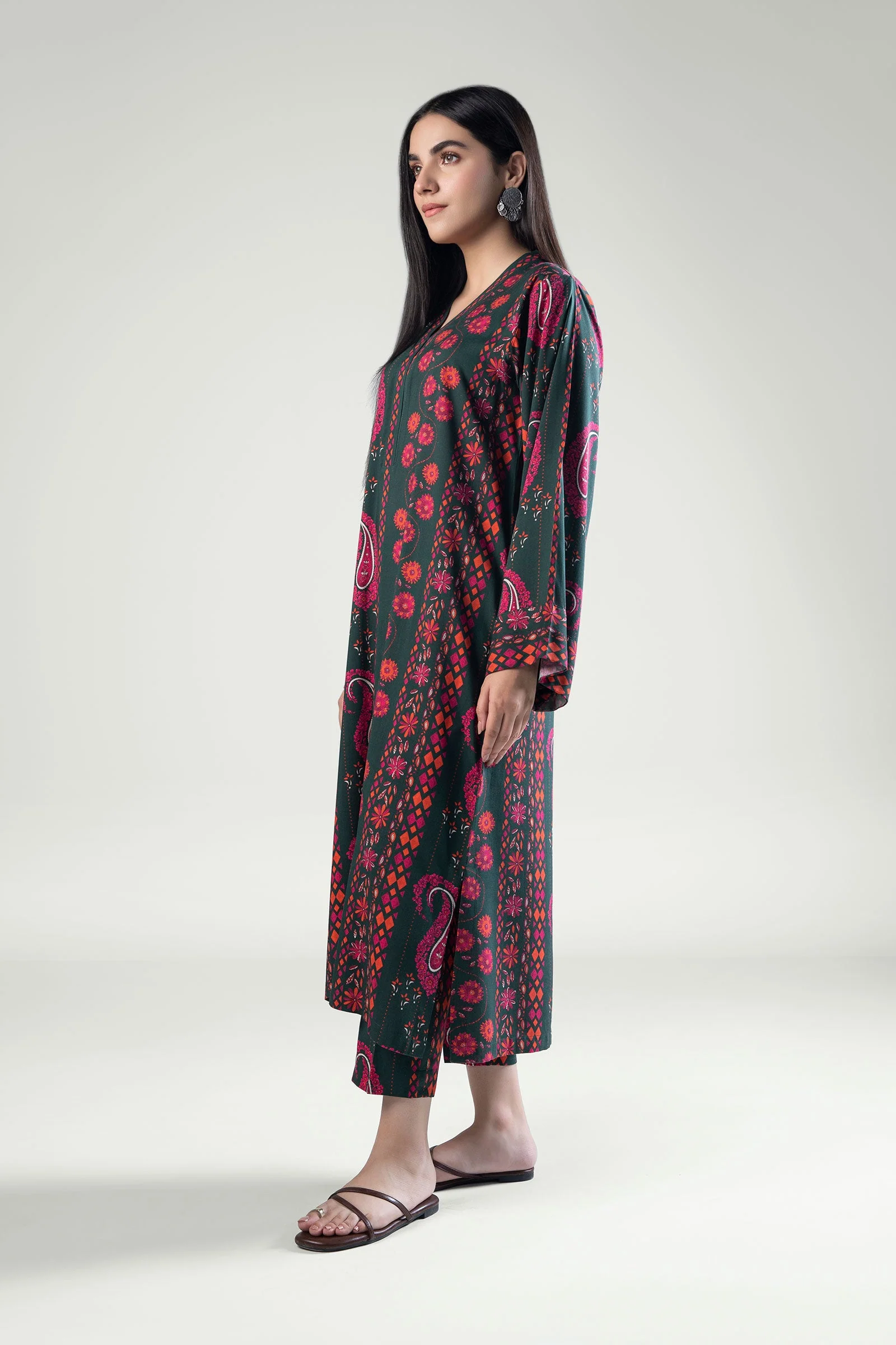 2 Pc Printed Linen Suit - Image 6