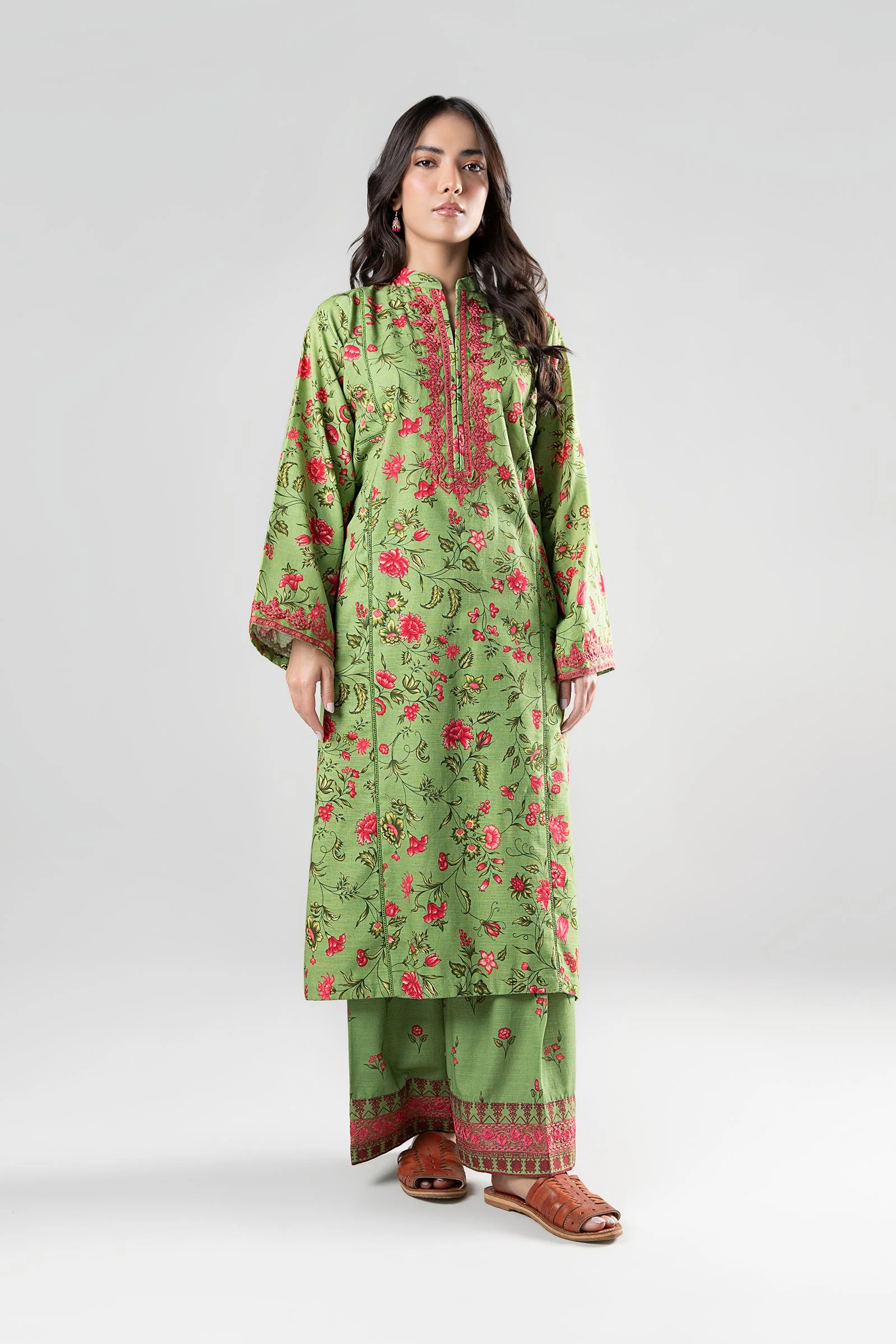 2 Pc Embroidered Khaddar Suit