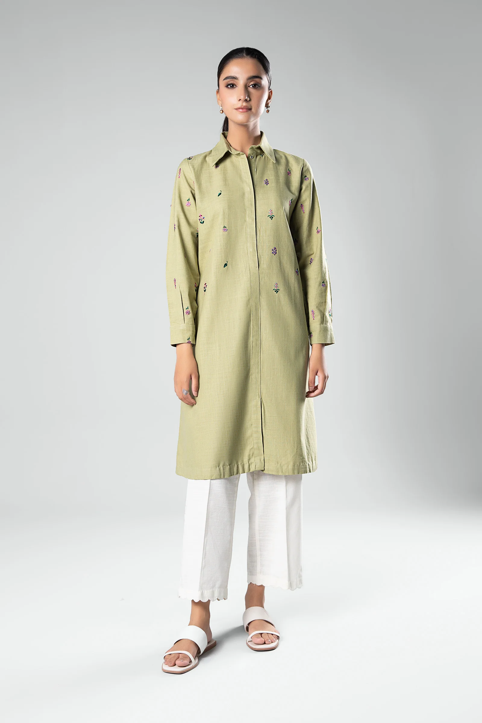 Embroidered Crosshatch Slub Tunic - Image 2