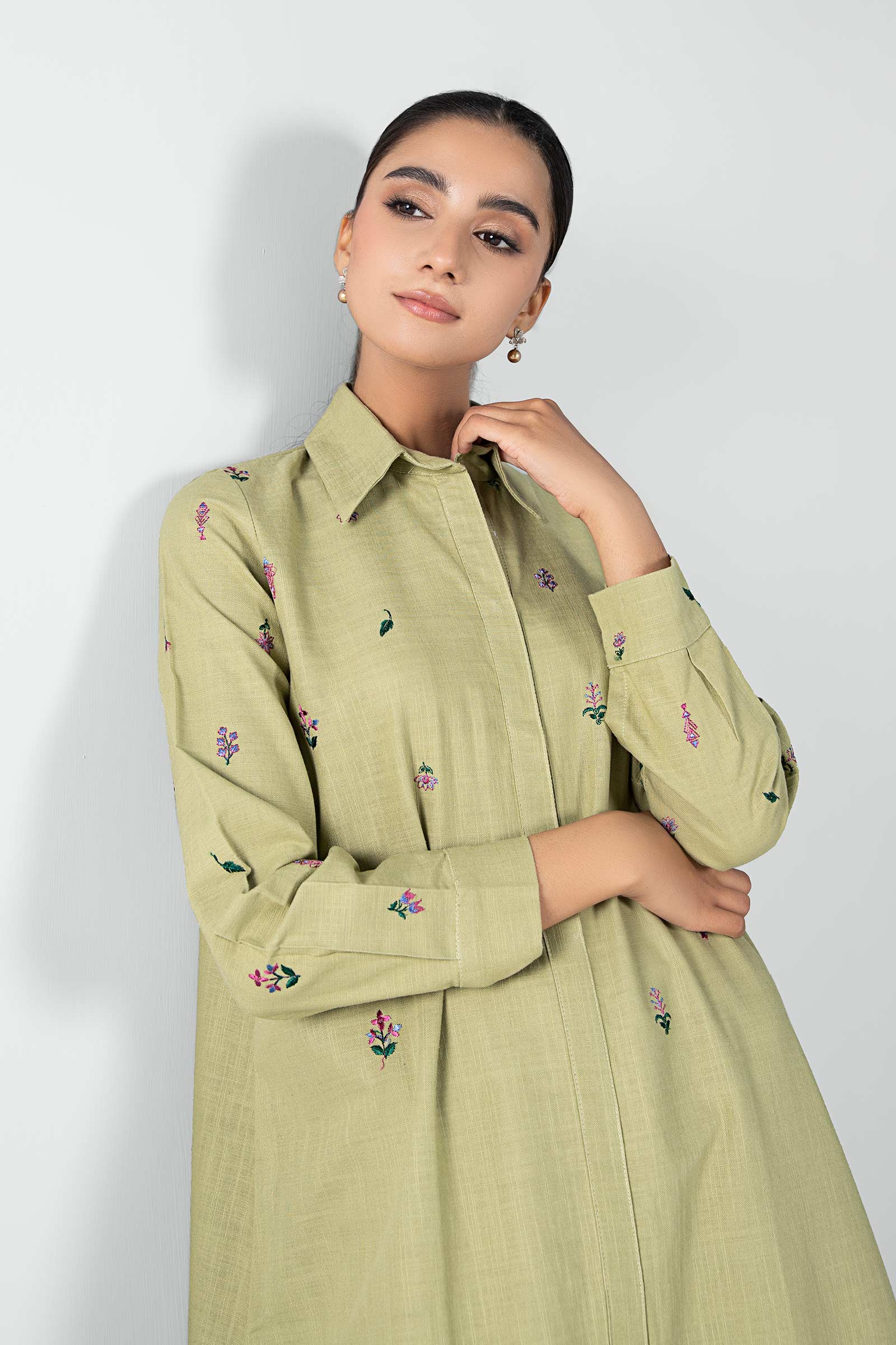 Embroidered Crosshatch Slub Tunic - Image 3