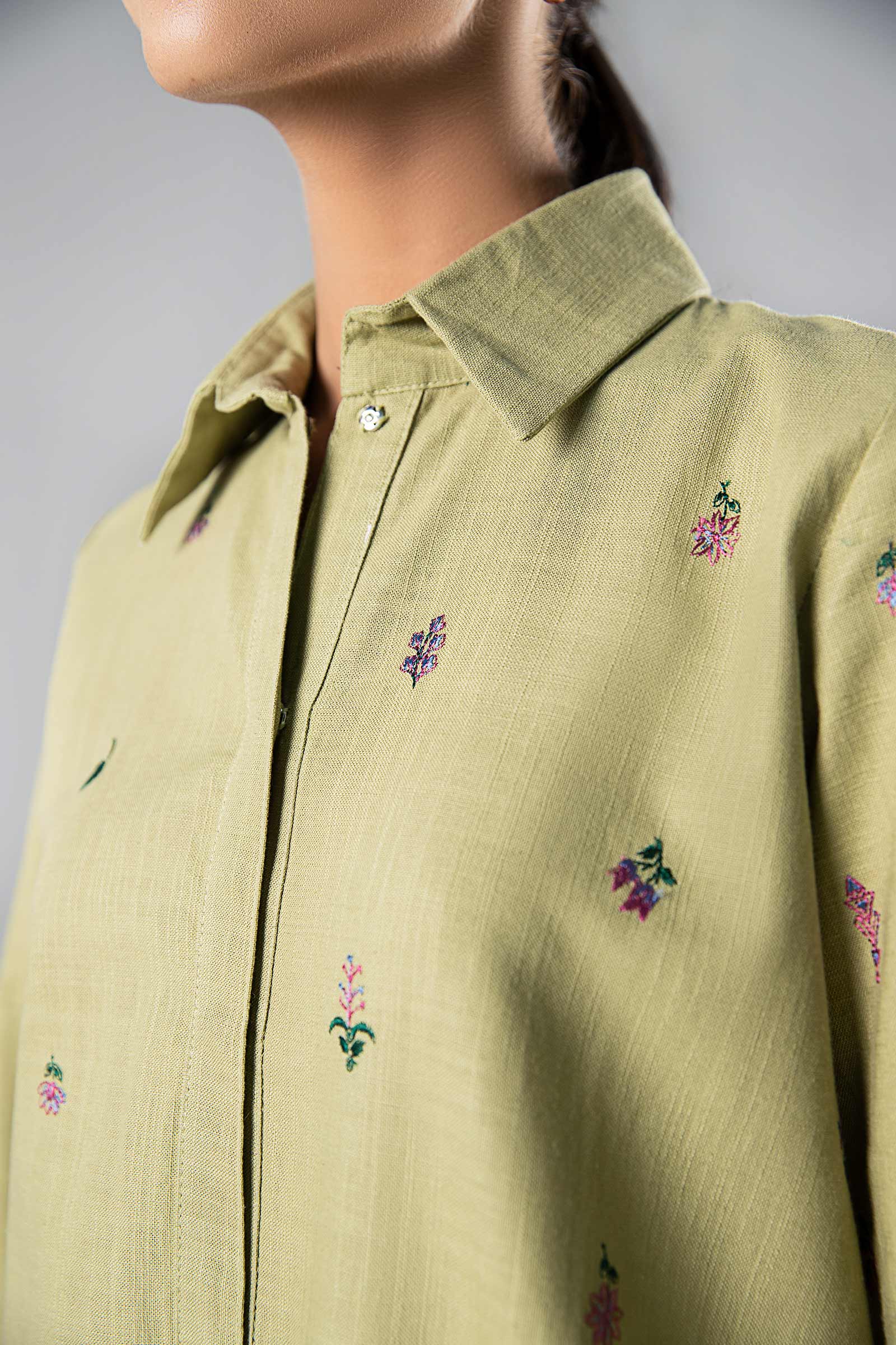 Embroidered Crosshatch Slub Tunic - Image 4