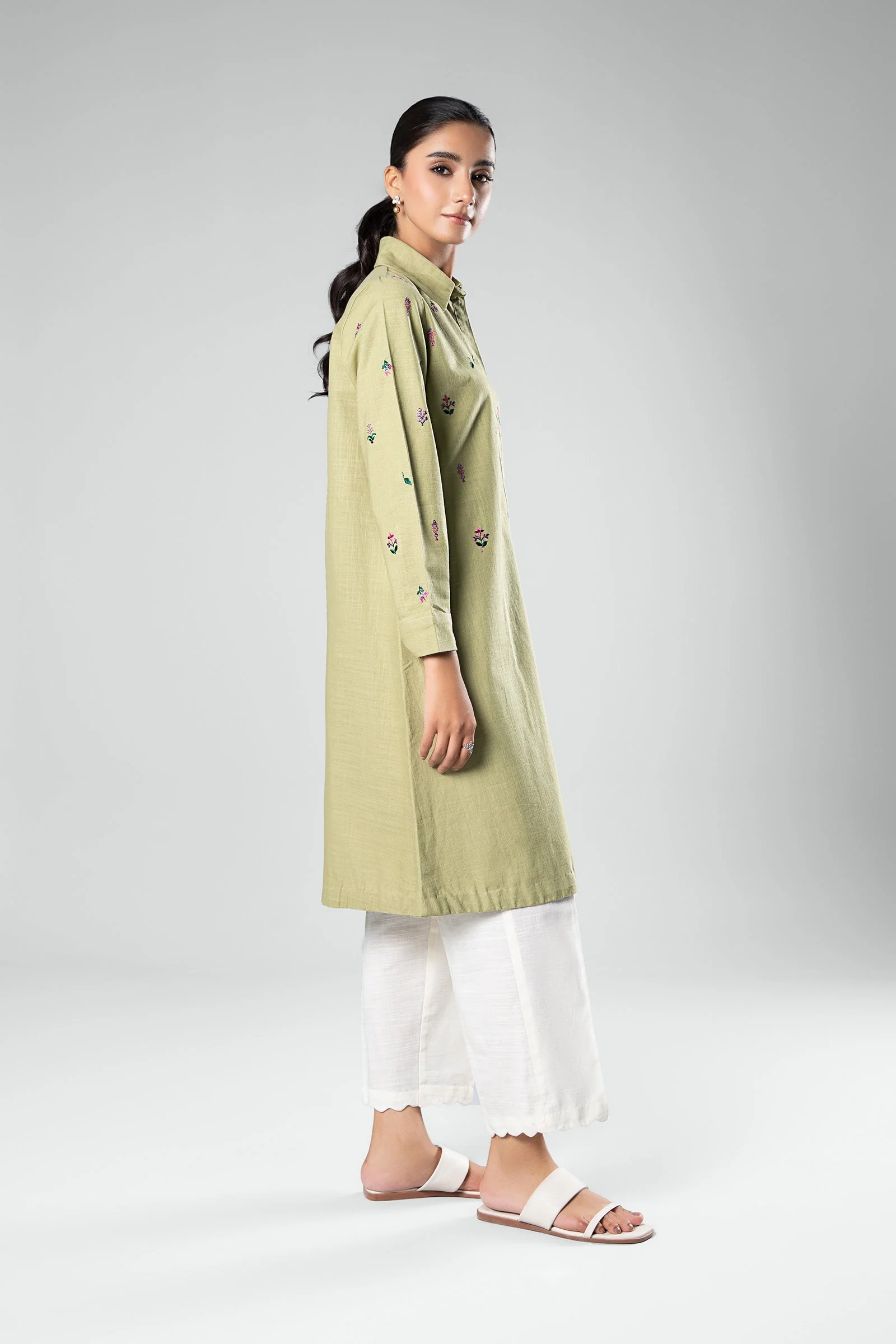Embroidered Crosshatch Slub Tunic - Image 6