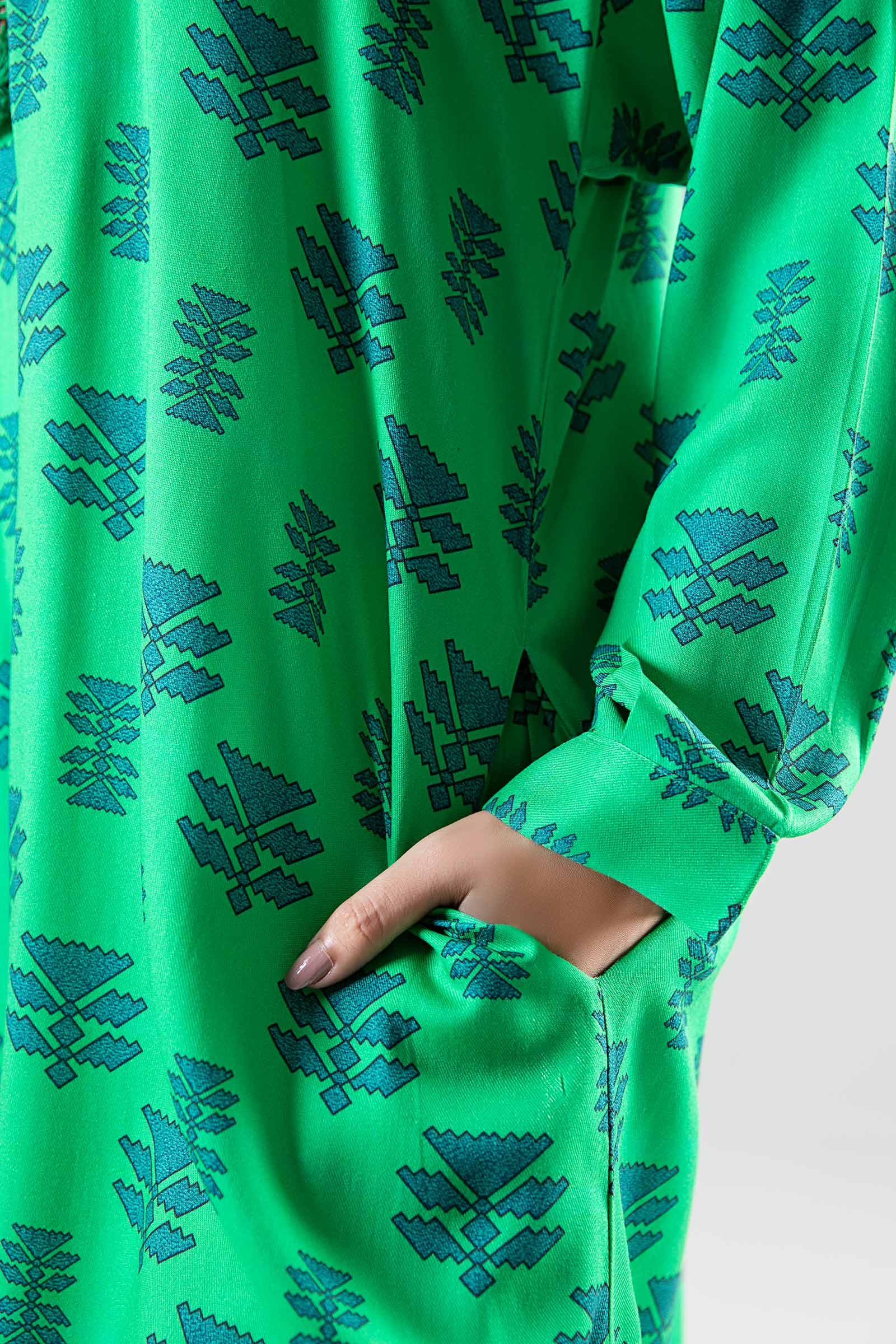 Printed Herringbone Shirt - Image 4