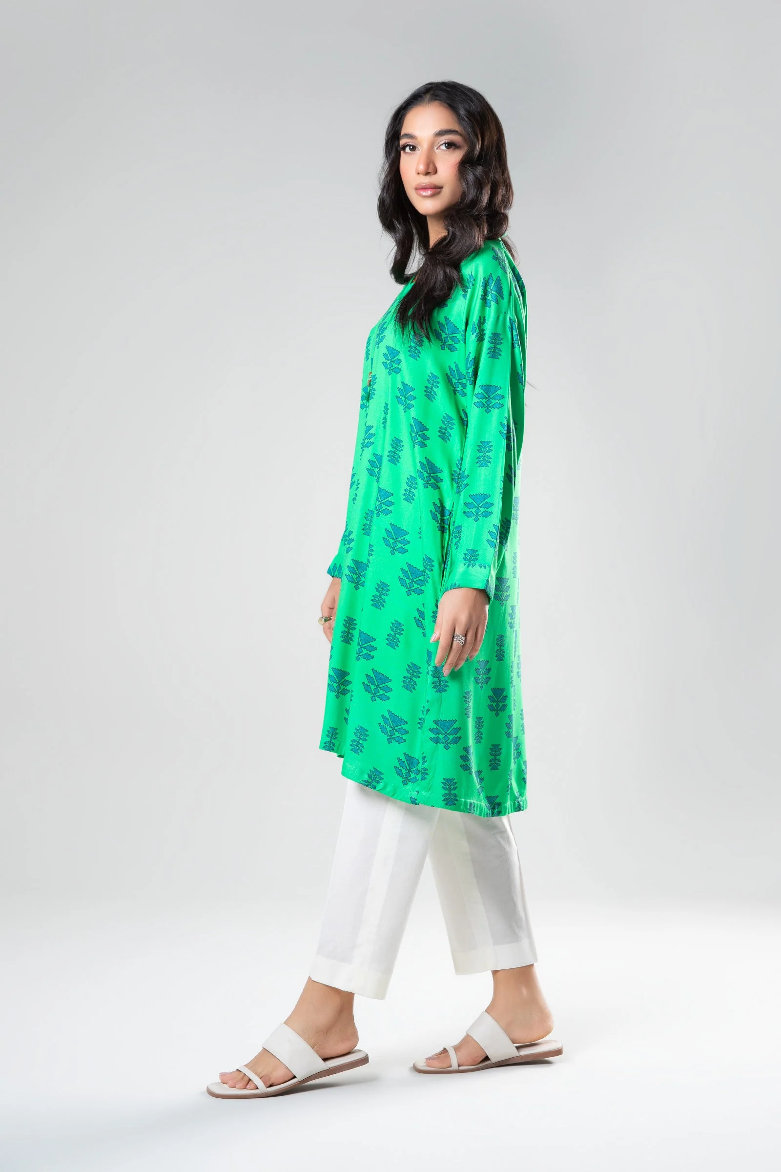 Printed Herringbone Shirt - Image 6