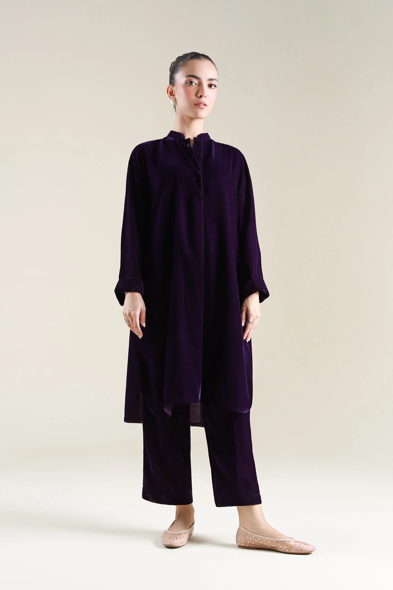 2 Pc Dyed Velvet Suit